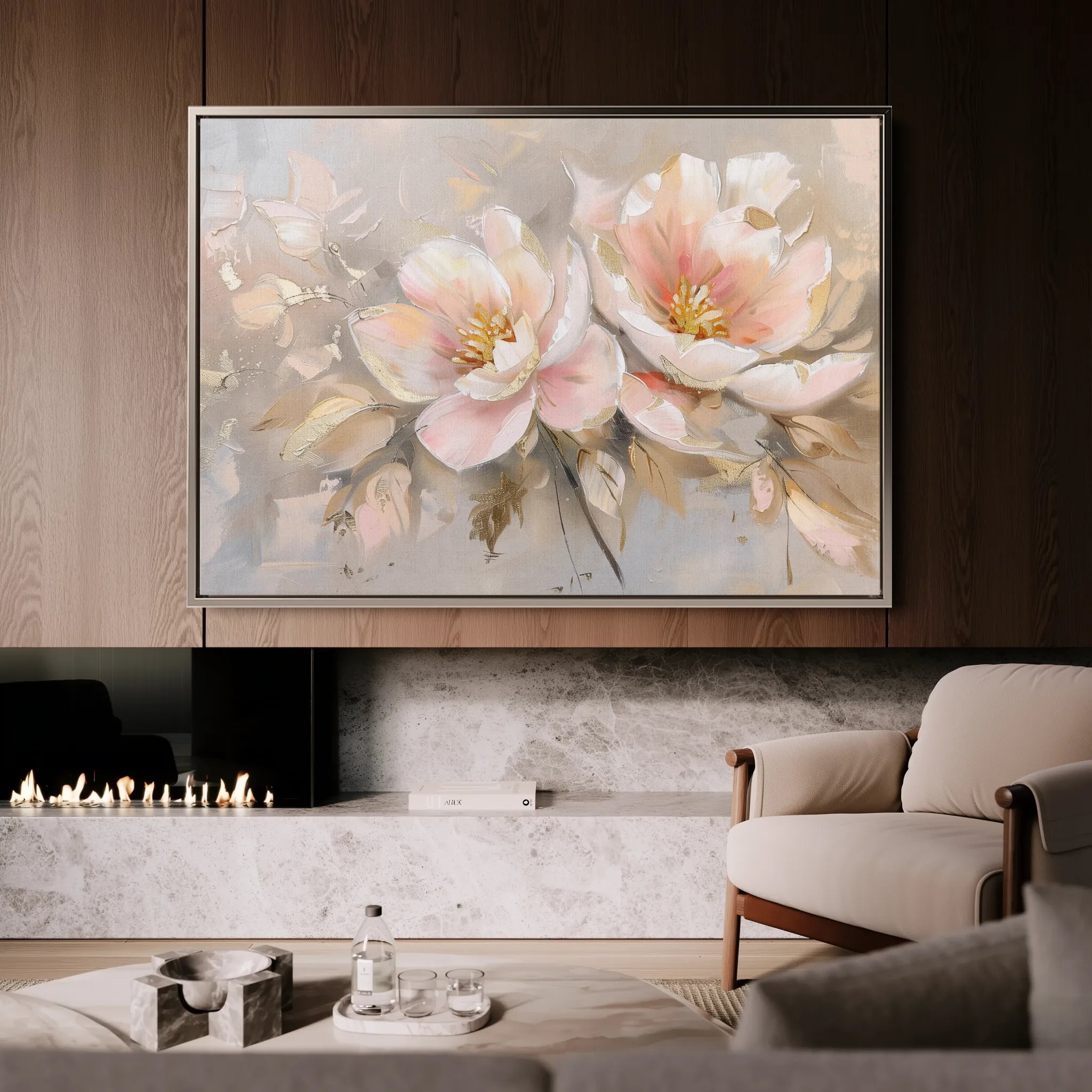 Floral 657 Canvas Art 60 x 40 cm / Black