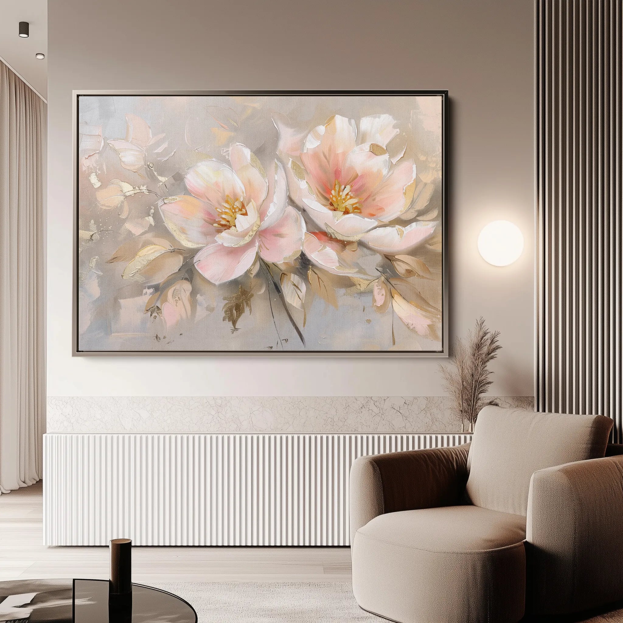 Floral 657 Canvas Art 60 x 40 cm / Black