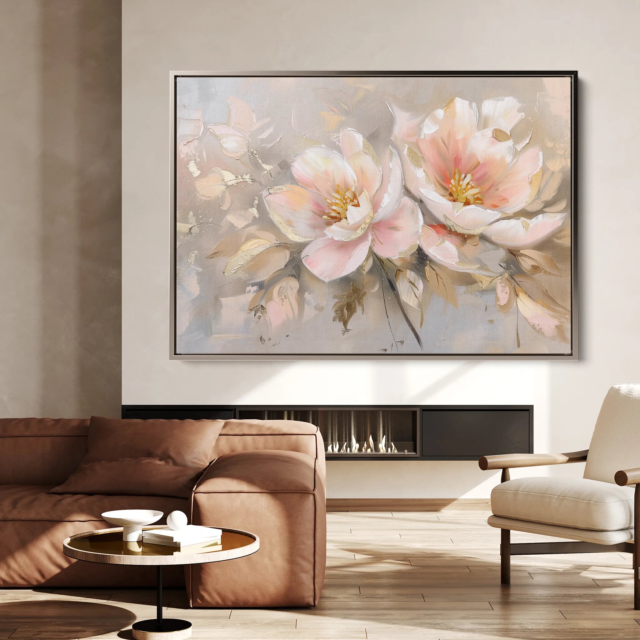 Floral 657 Canvas Art 60 x 40 cm / Black