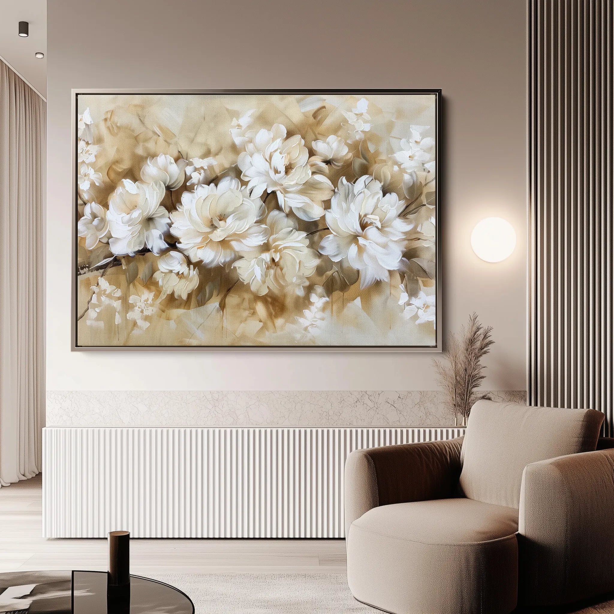 Floral 658 Canvas Art 60 x 40 cm / Black