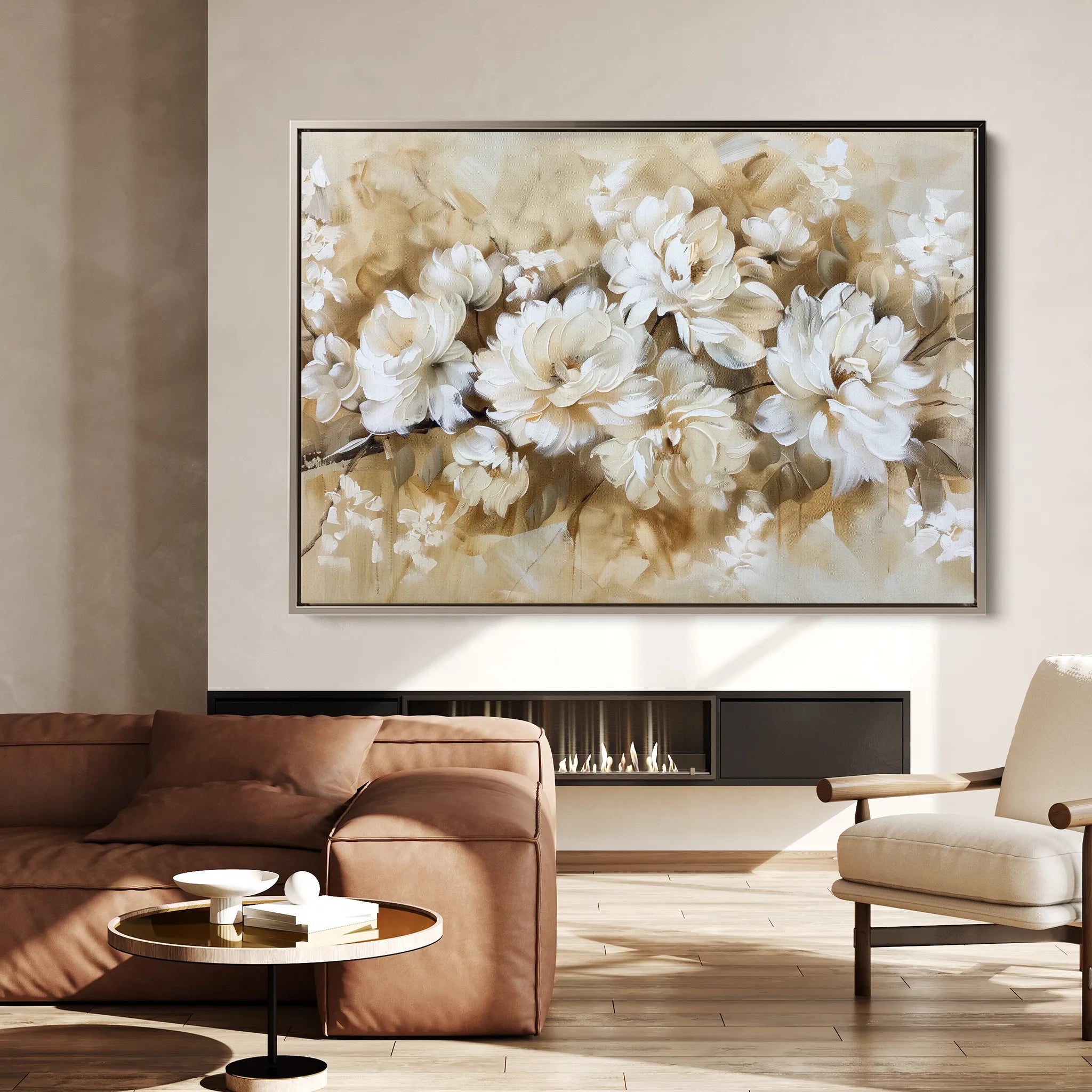 Floral 658 Canvas Art 60 x 40 cm / Black