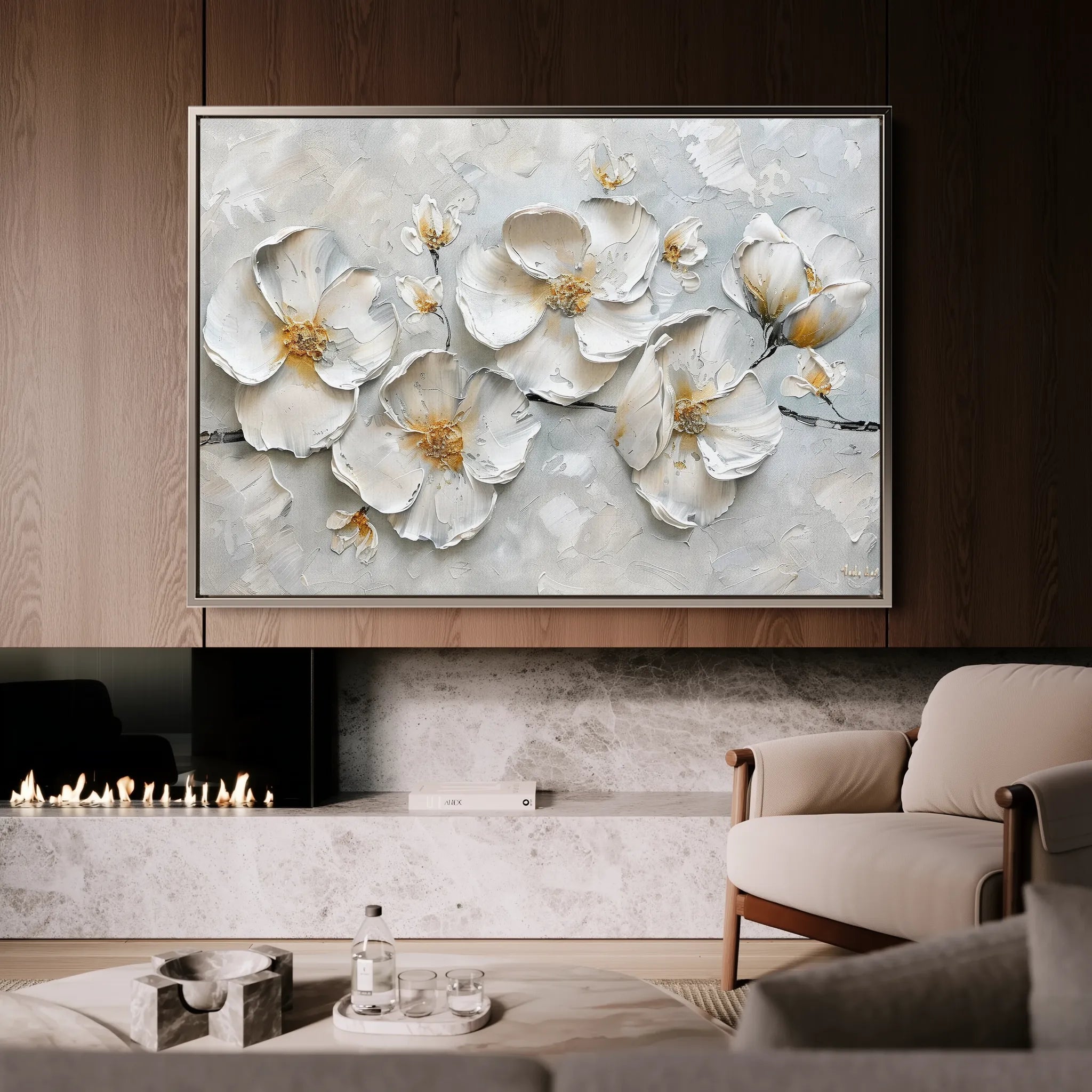 Floral 659 Canvas Art 60 x 40 cm / Black