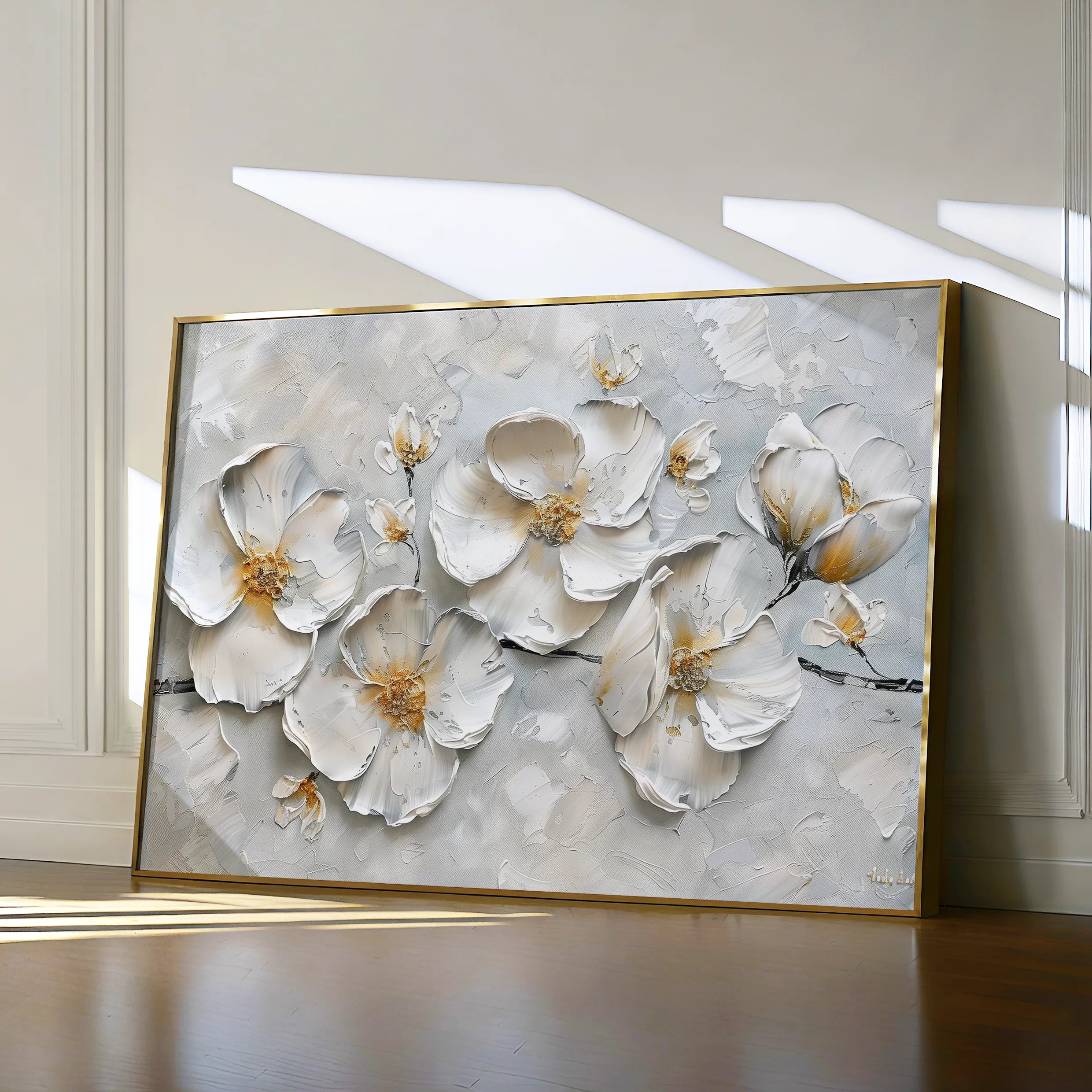 Floral 659 Canvas Art 60 x 40 cm / Black