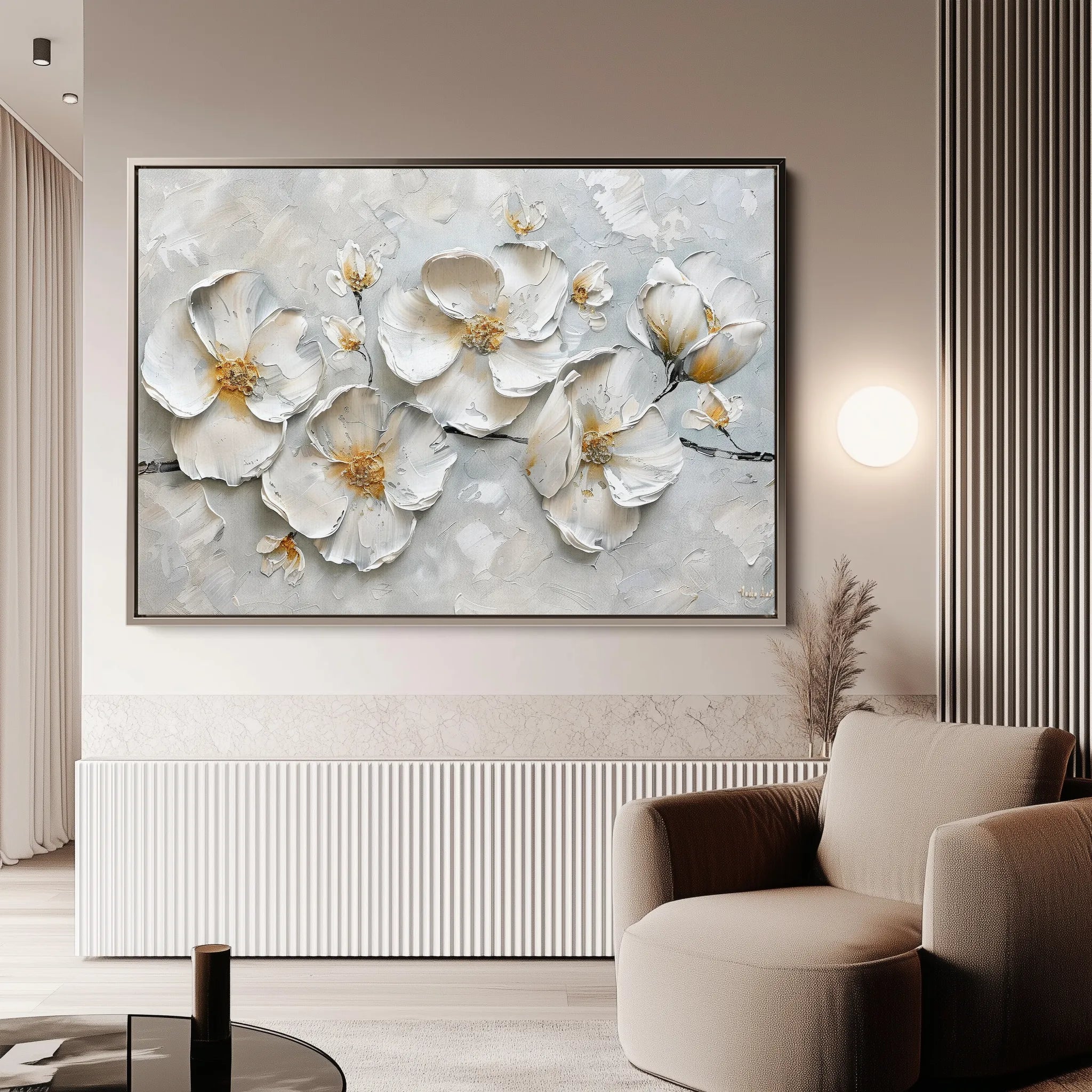 Floral 659 Canvas Art 60 x 40 cm / Black