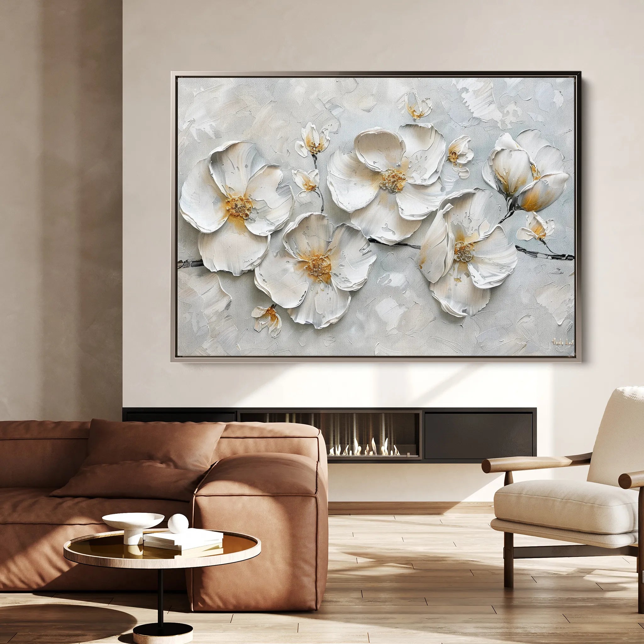 Floral 659 Canvas Art 60 x 40 cm / Black