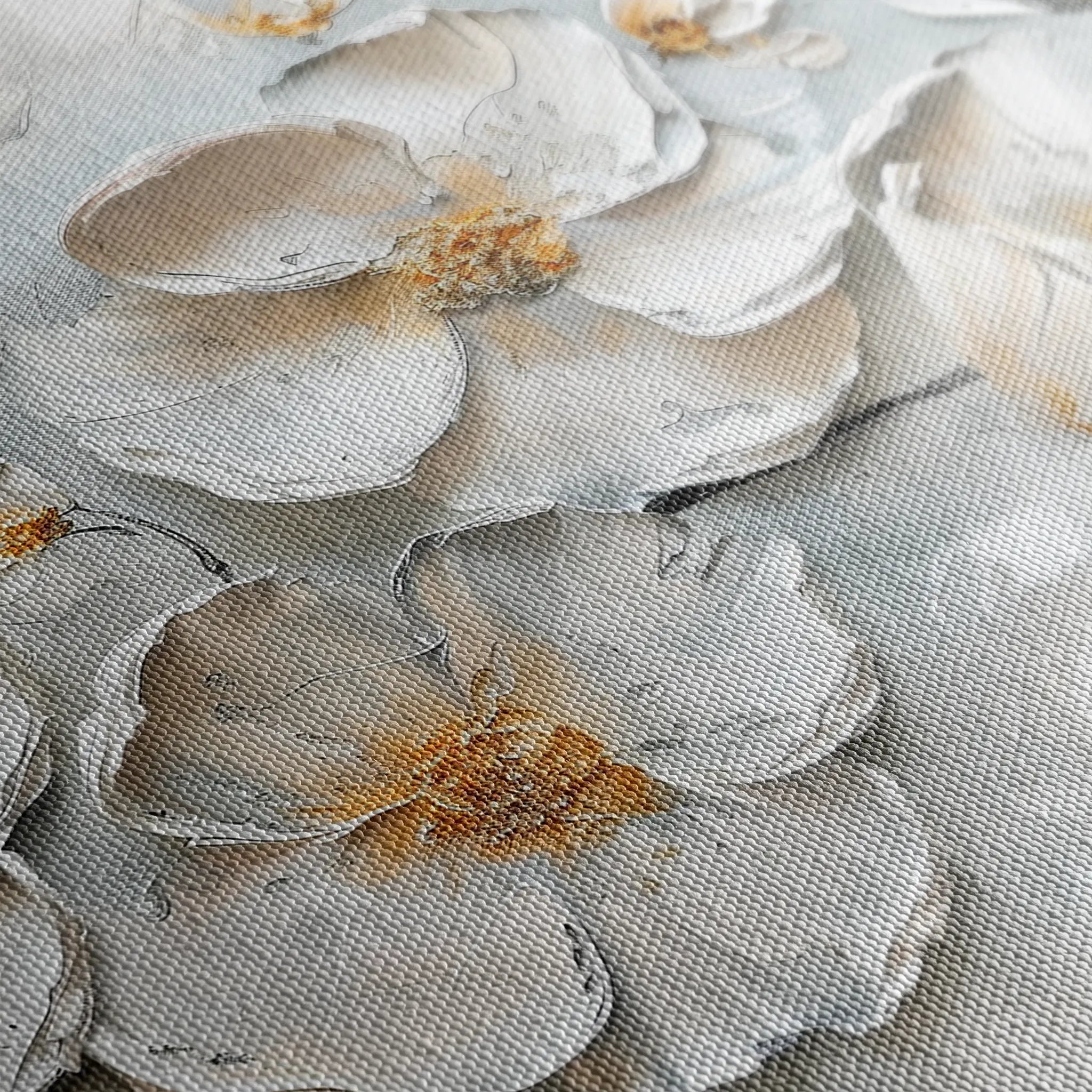 Floral 659 Canvas Art 60 x 40 cm / Black