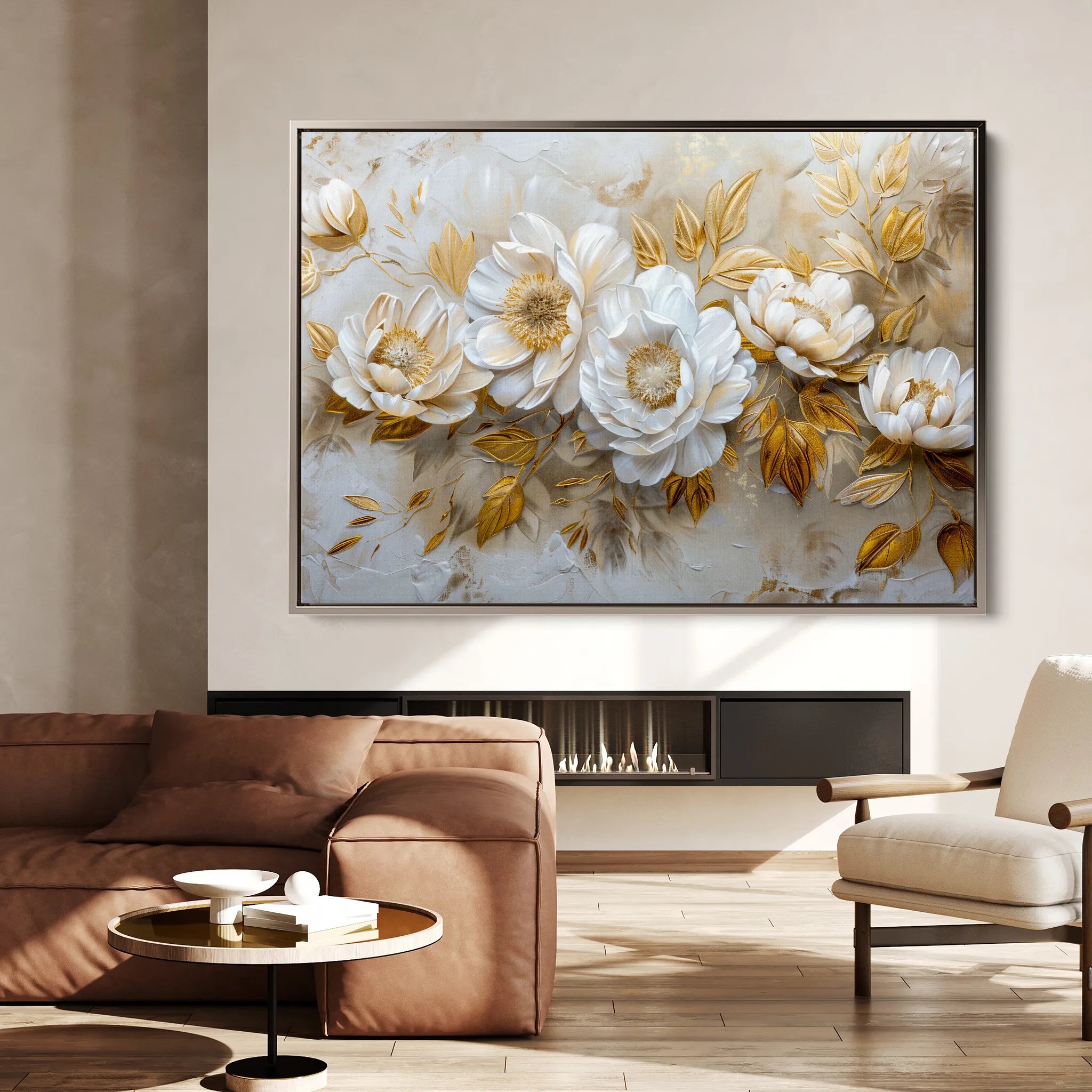 Floral 660 Canvas Art 60 x 40 cm / Black