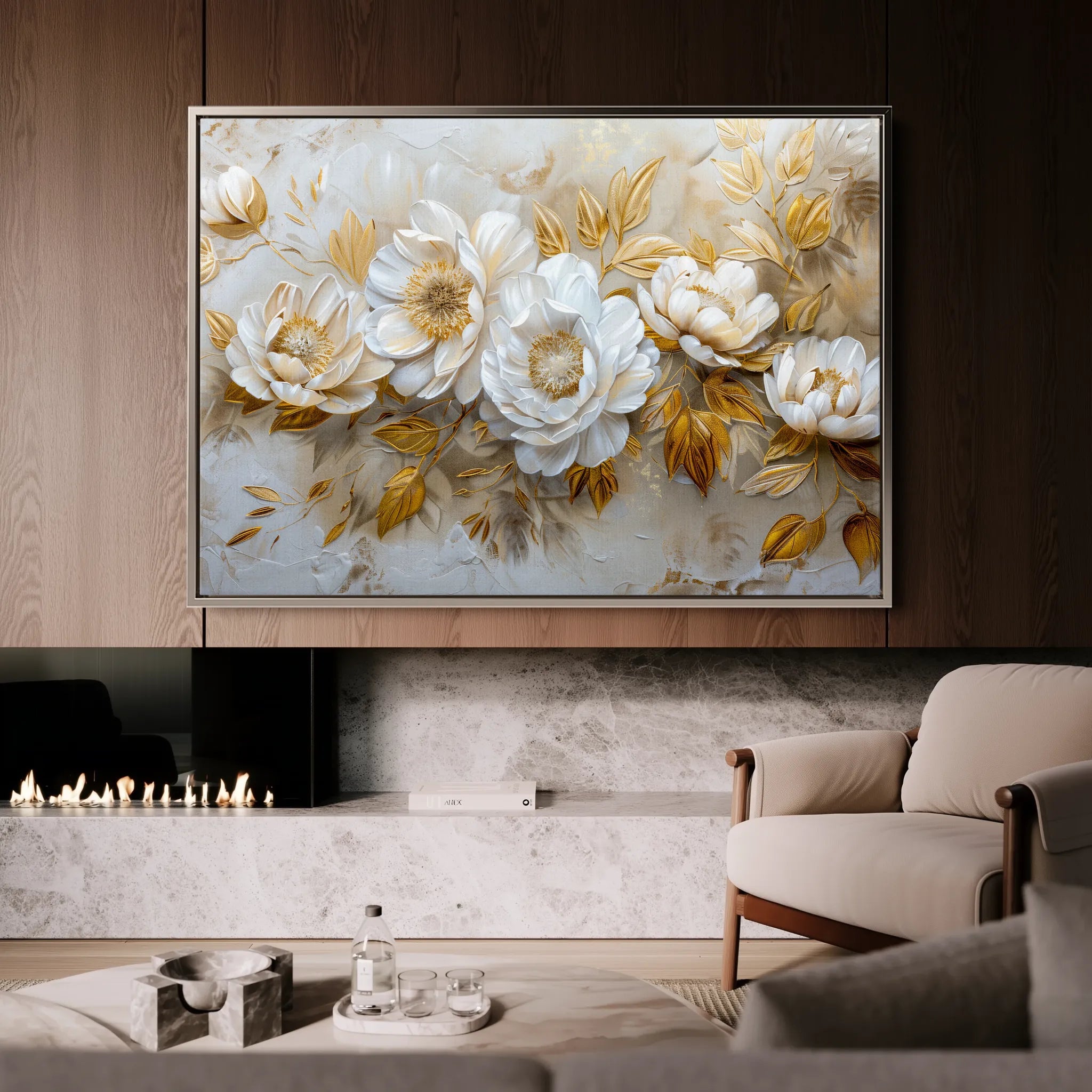 Floral 660 Canvas Art 60 x 40 cm / Black