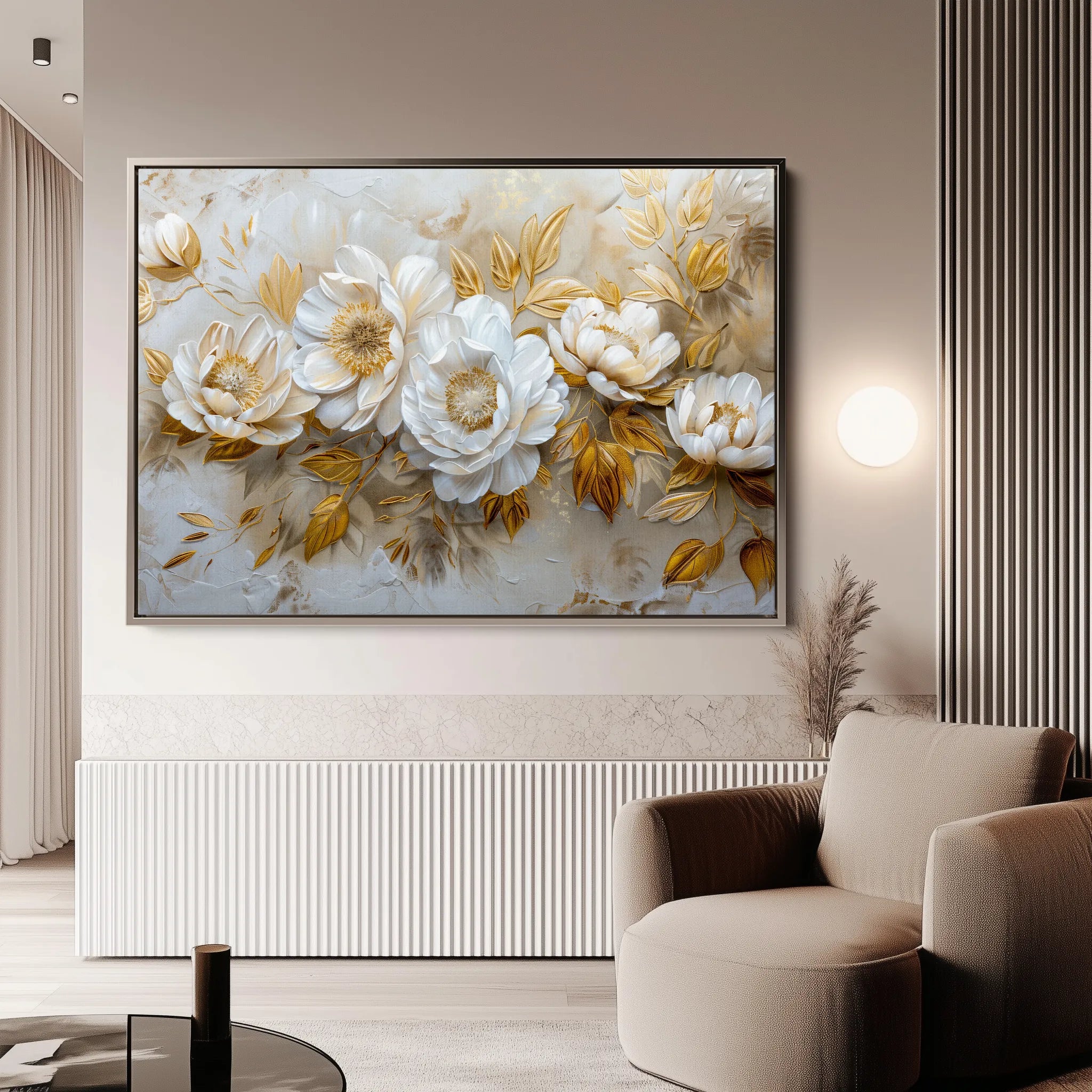 Floral 660 Canvas Art 60 x 40 cm / Black