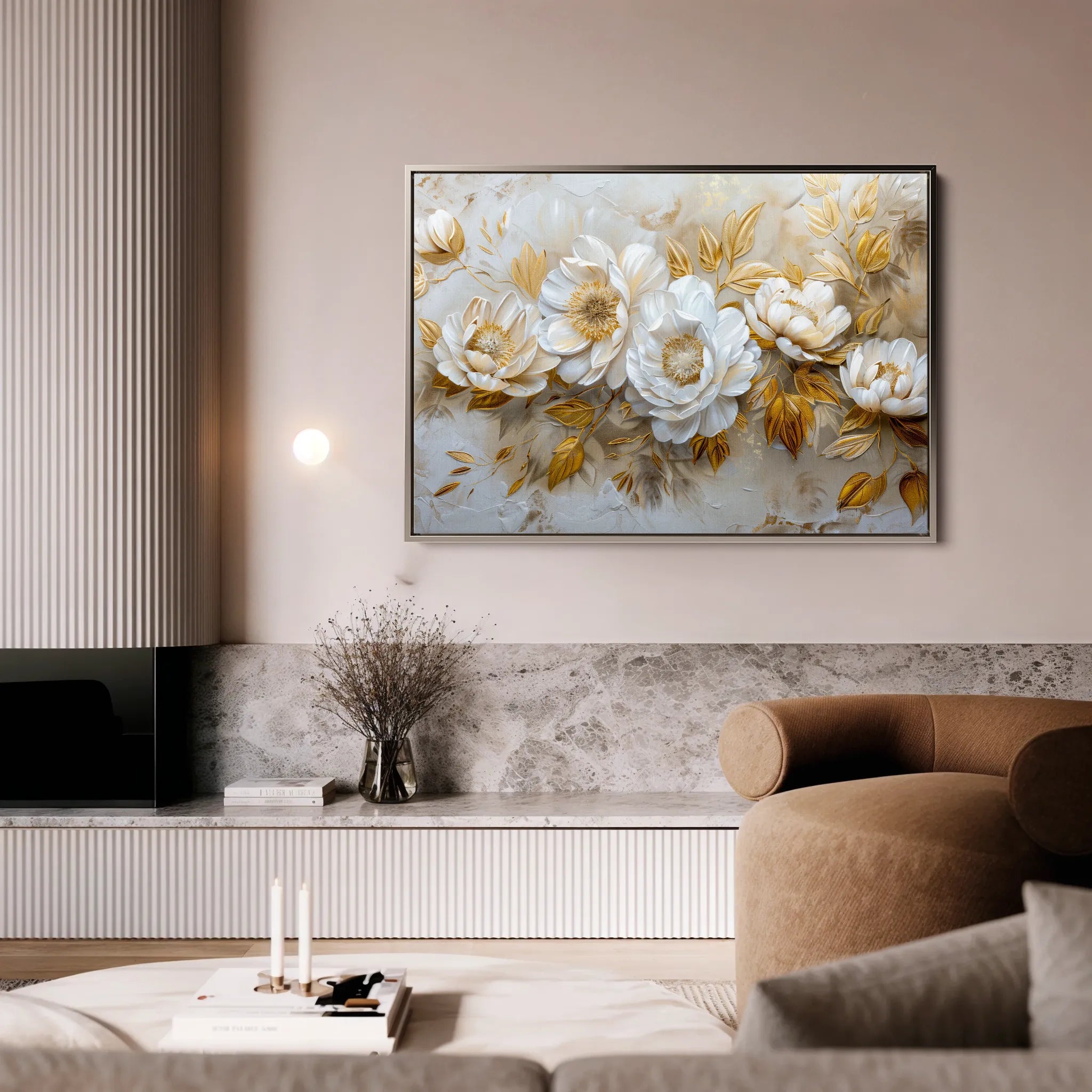 Floral 660 Canvas Art 60 x 40 cm / Black