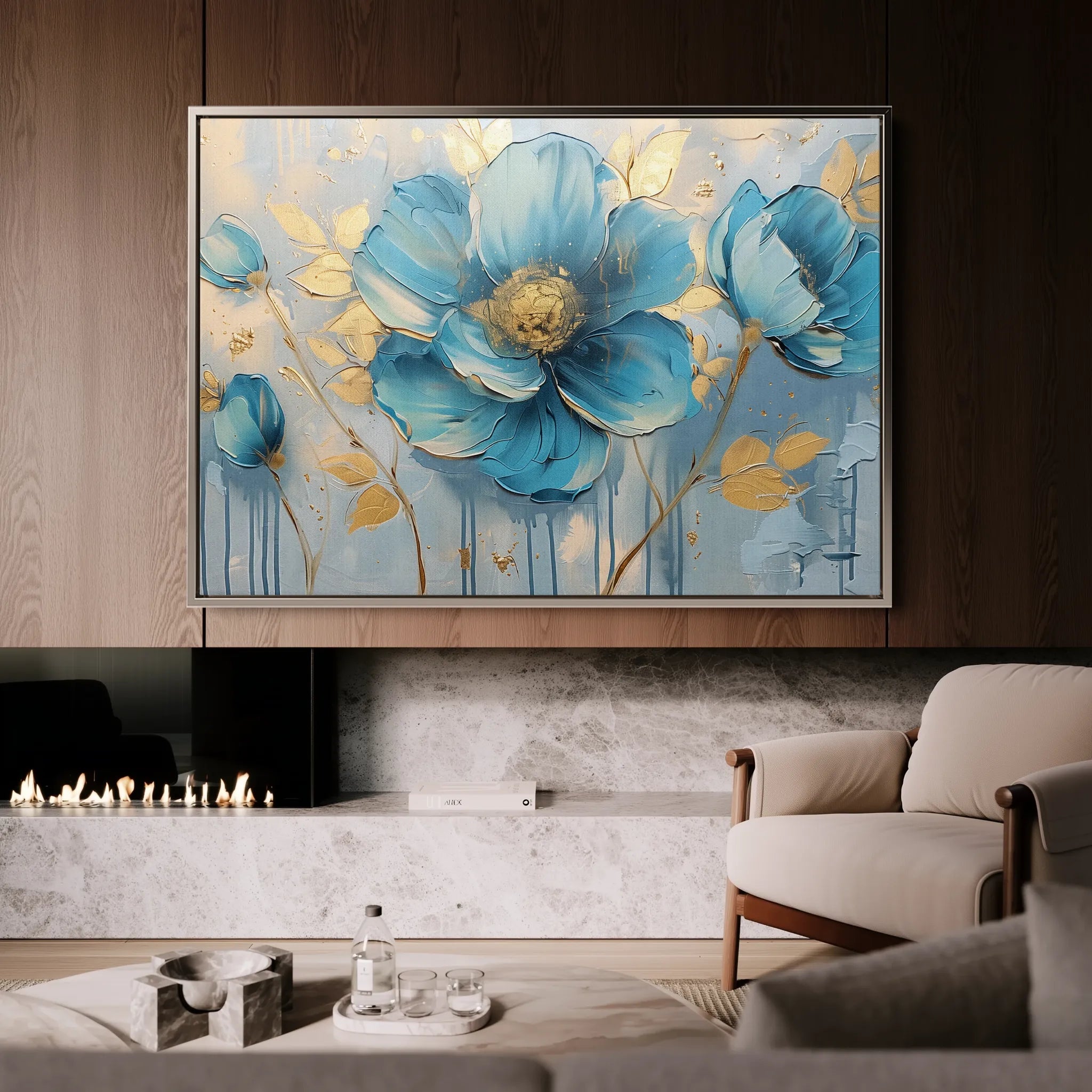 Floral 661 Canvas Art 60 x 40 cm / Black