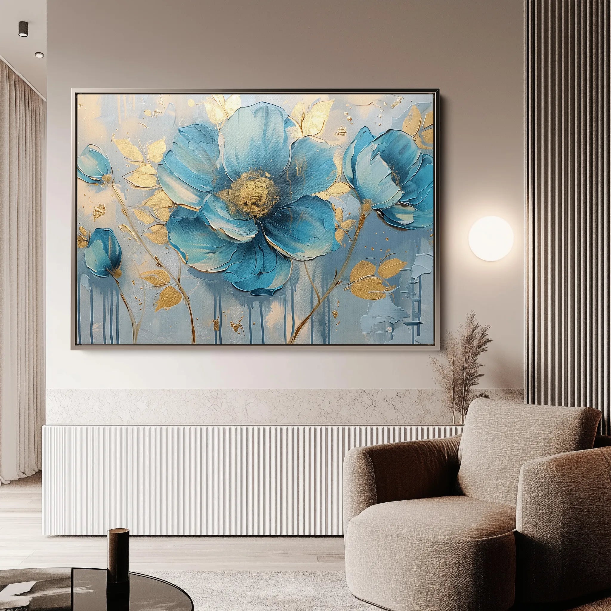 Floral 661 Canvas Art 60 x 40 cm / Black
