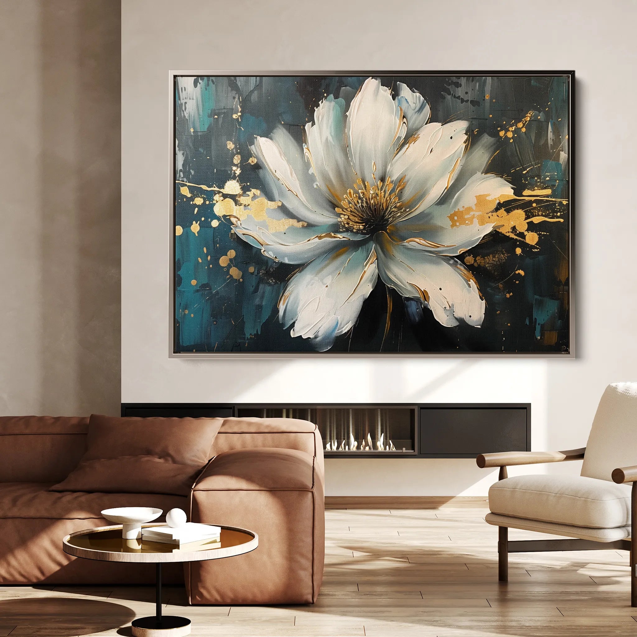 Floral 662 Canvas Art 60 x 40 cm / Black