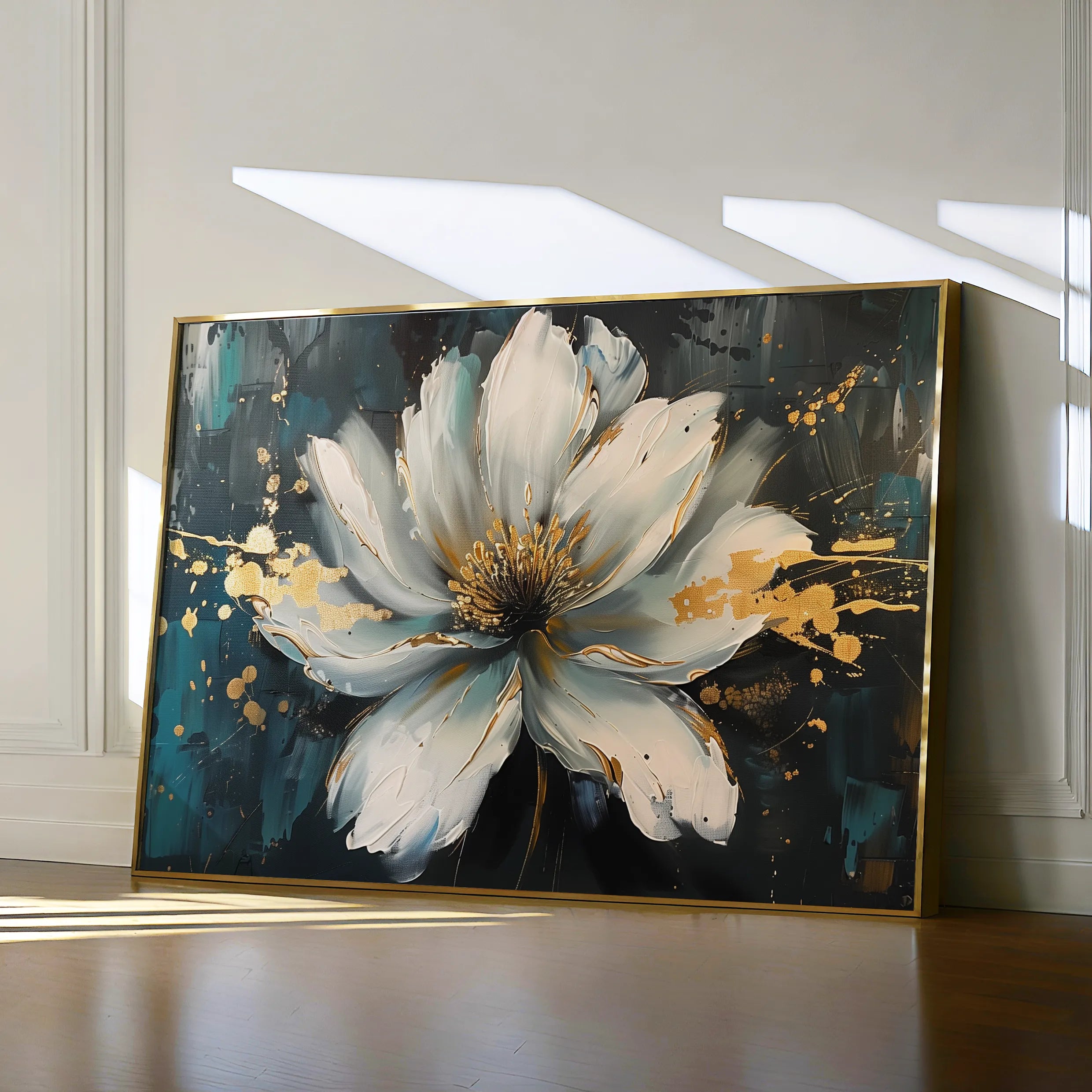 Floral 662 Canvas Art 60 x 40 cm / Black
