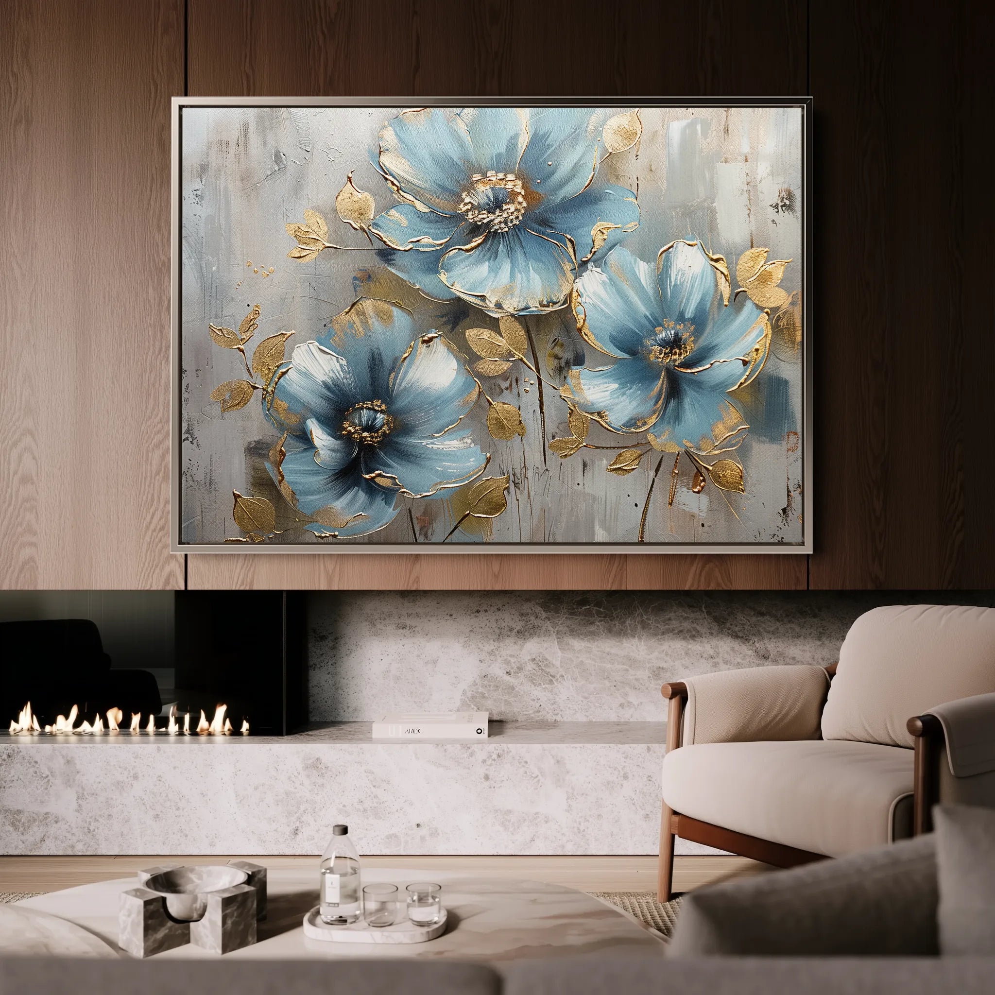 Floral 663 Canvas Art 60 x 40 cm / Black