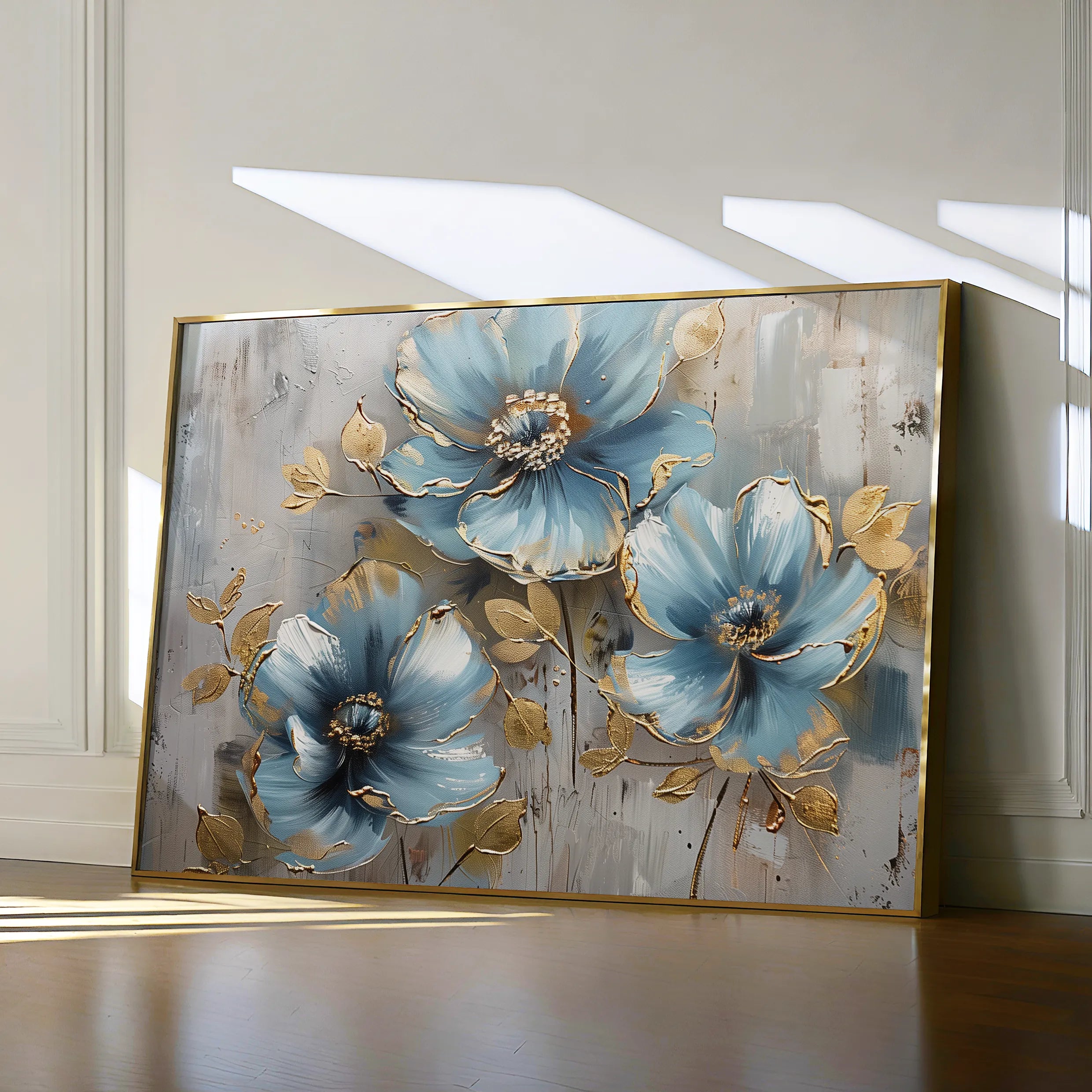 Floral 663 Canvas Art 60 x 40 cm / Black