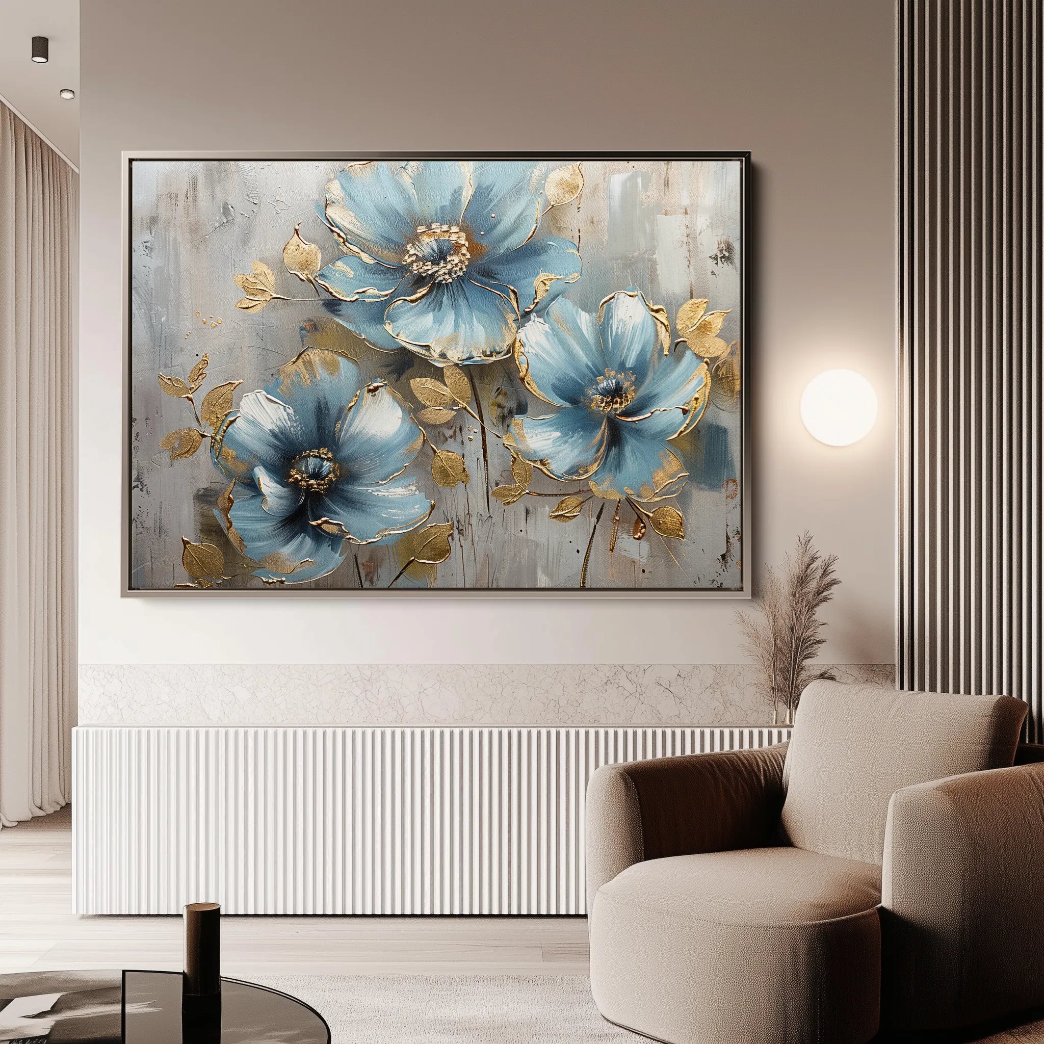 Floral 663 Canvas Art 60 x 40 cm / Black