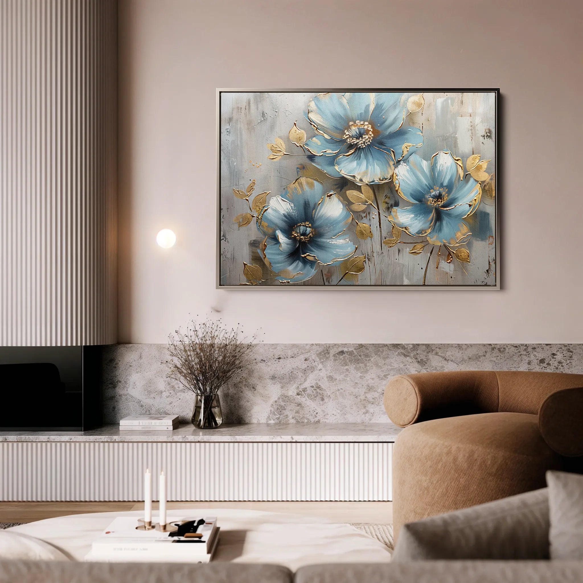 Floral 663 Canvas Art 60 x 40 cm / Black
