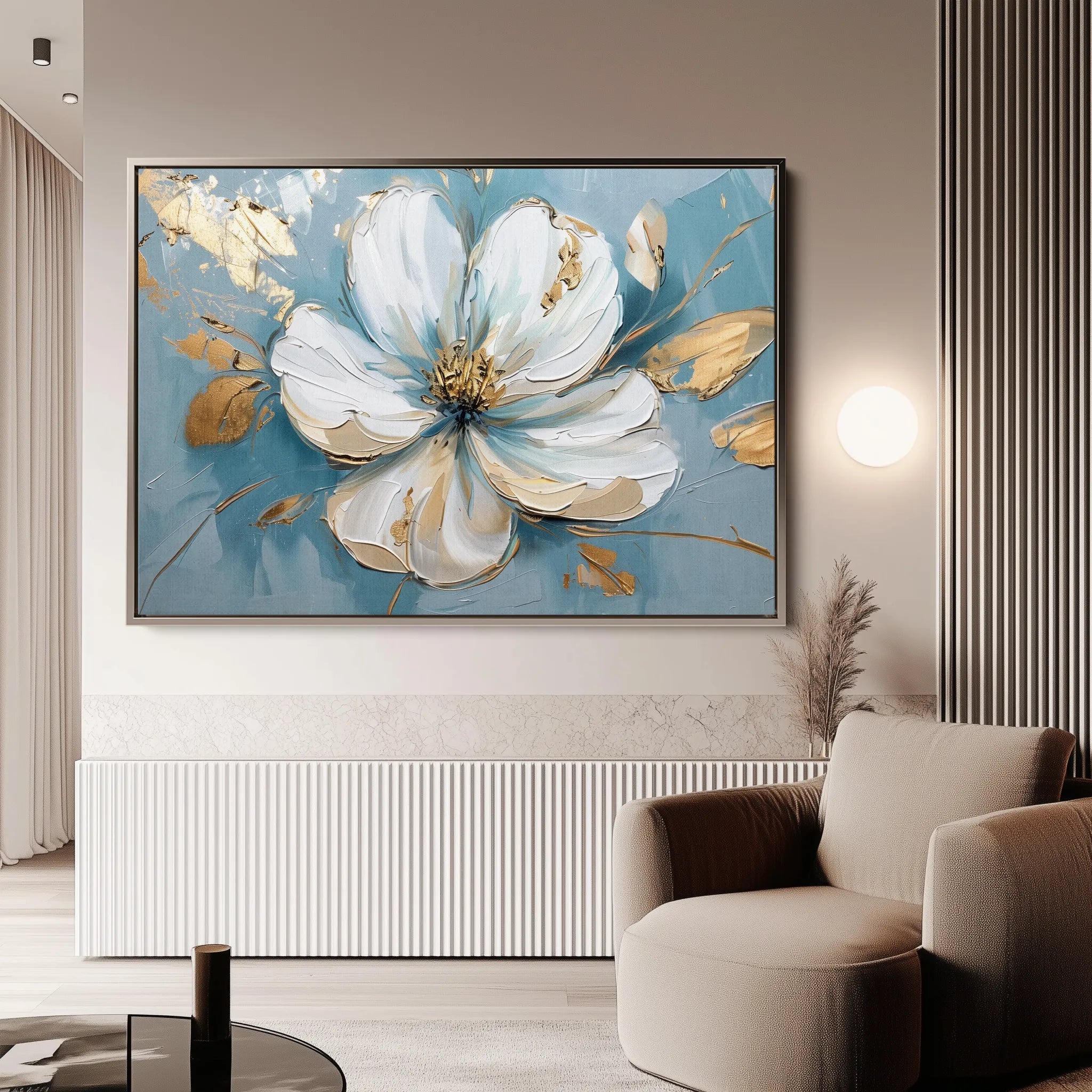 Floral 664 Canvas Art 60 x 40 cm / Black