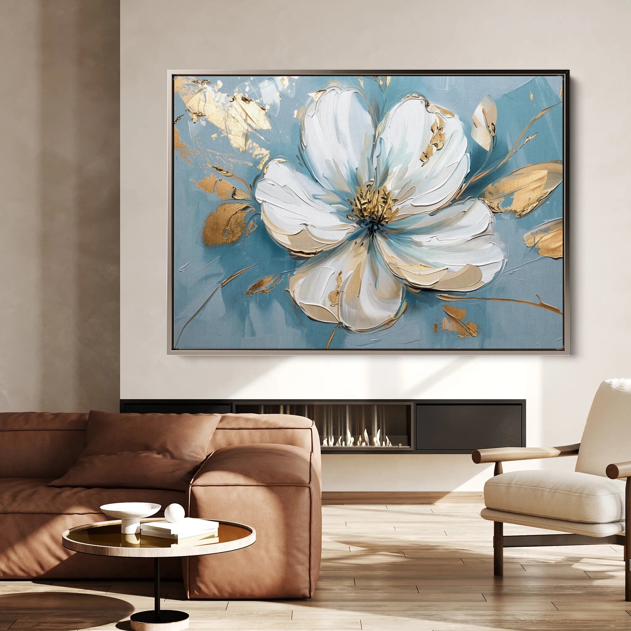 Floral 664 Canvas Art 60 x 40 cm / Black