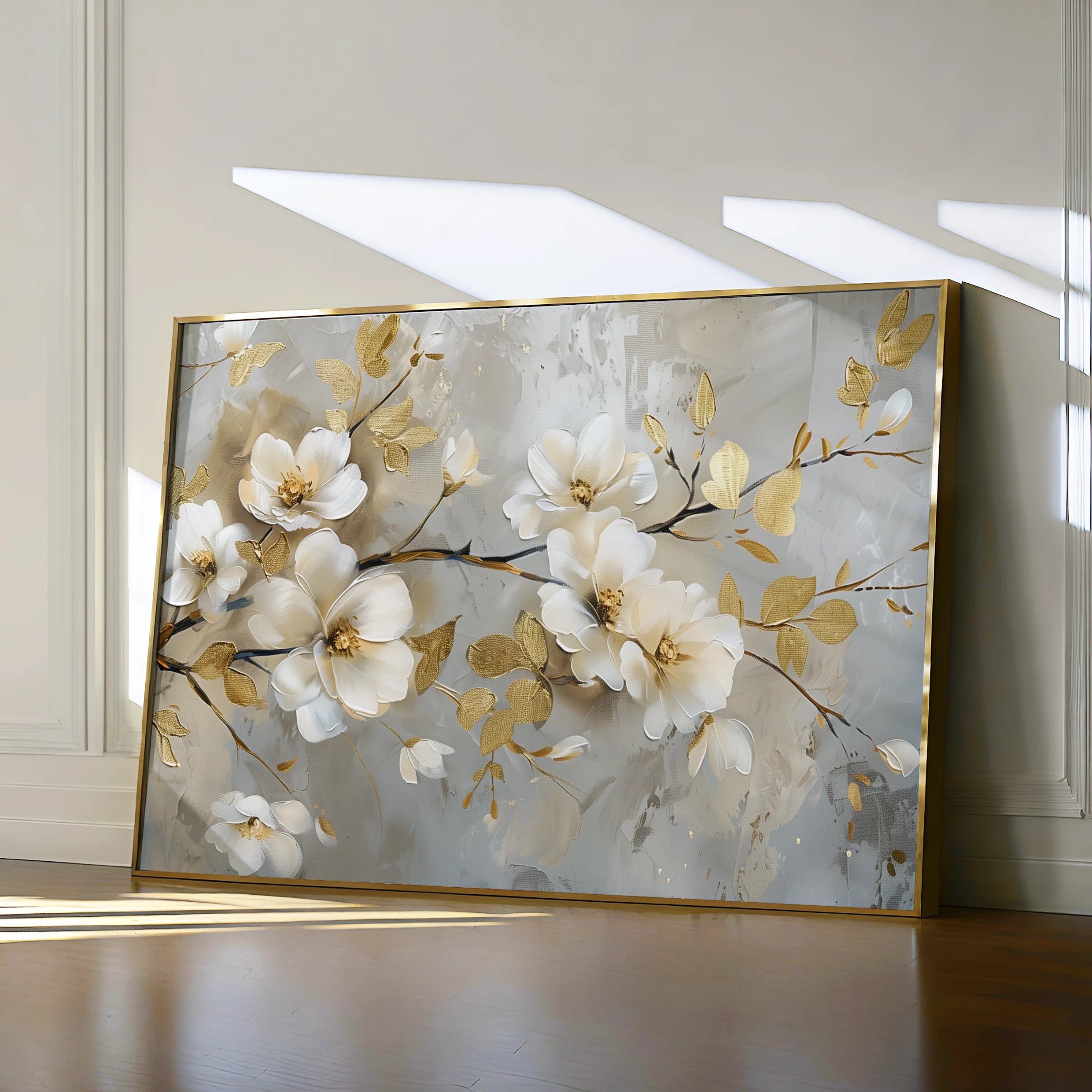 Floral 665 Canvas Art 60 x 40 cm / Black