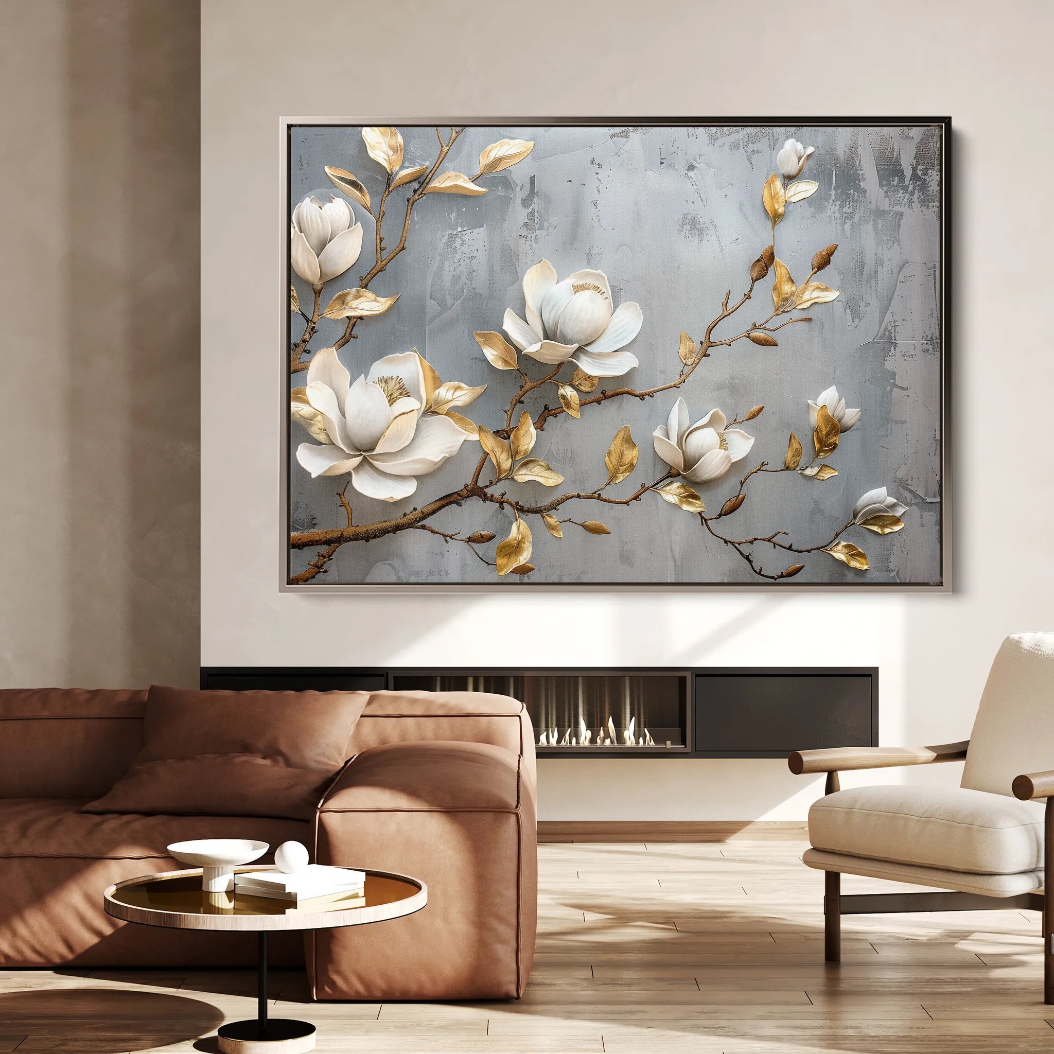Floral 667 Canvas Art 60 x 40 cm / Black