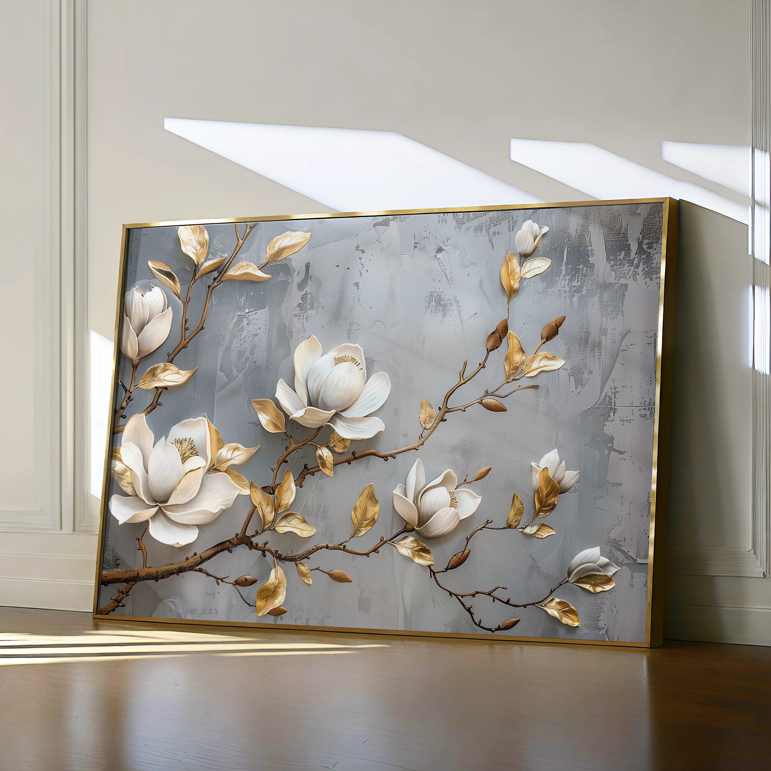 Floral 667 Canvas Art 60 x 40 cm / Black