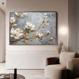 Floral 667 Canvas Art 60 x 40 cm / Black