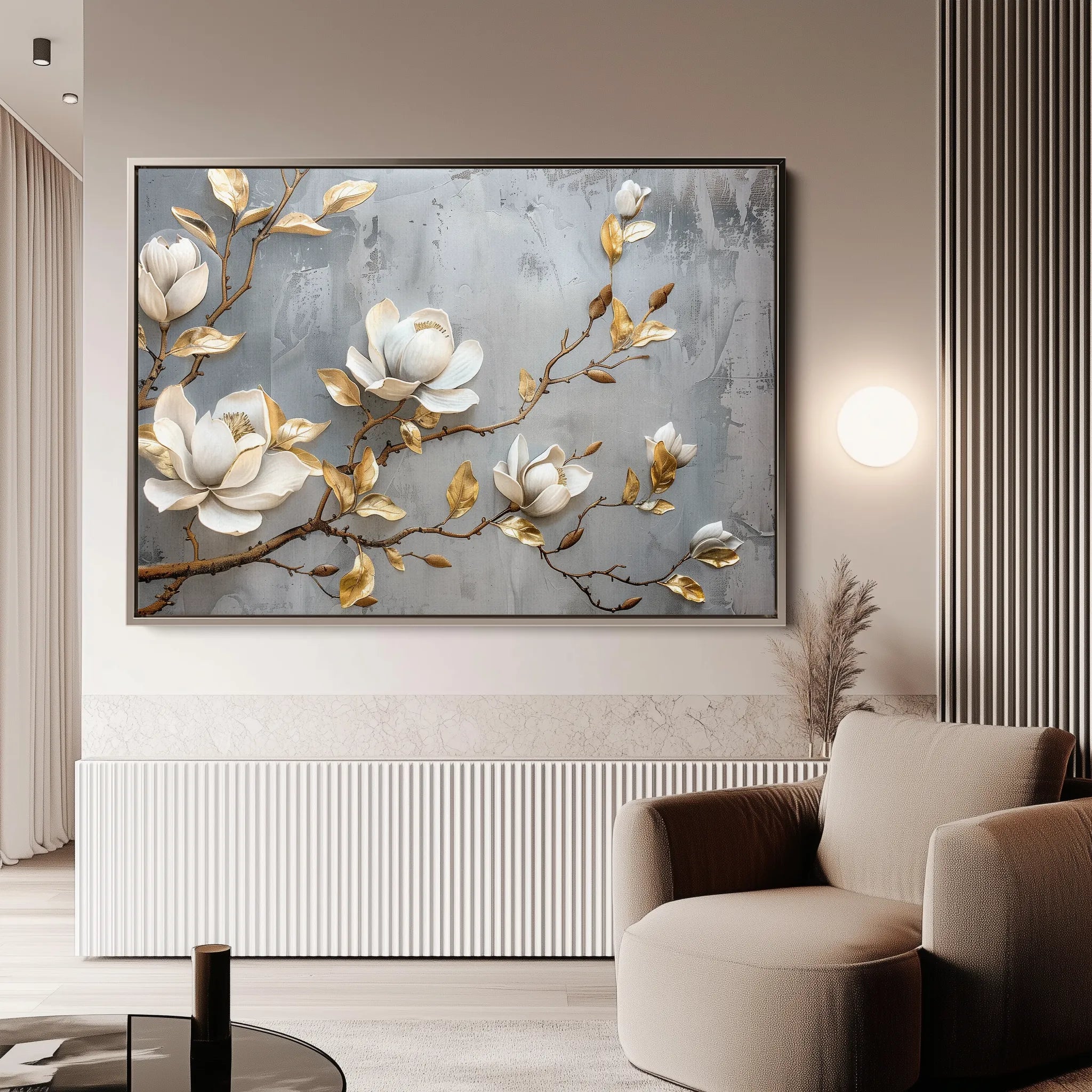 Floral 667 Canvas Art 60 x 40 cm / Black