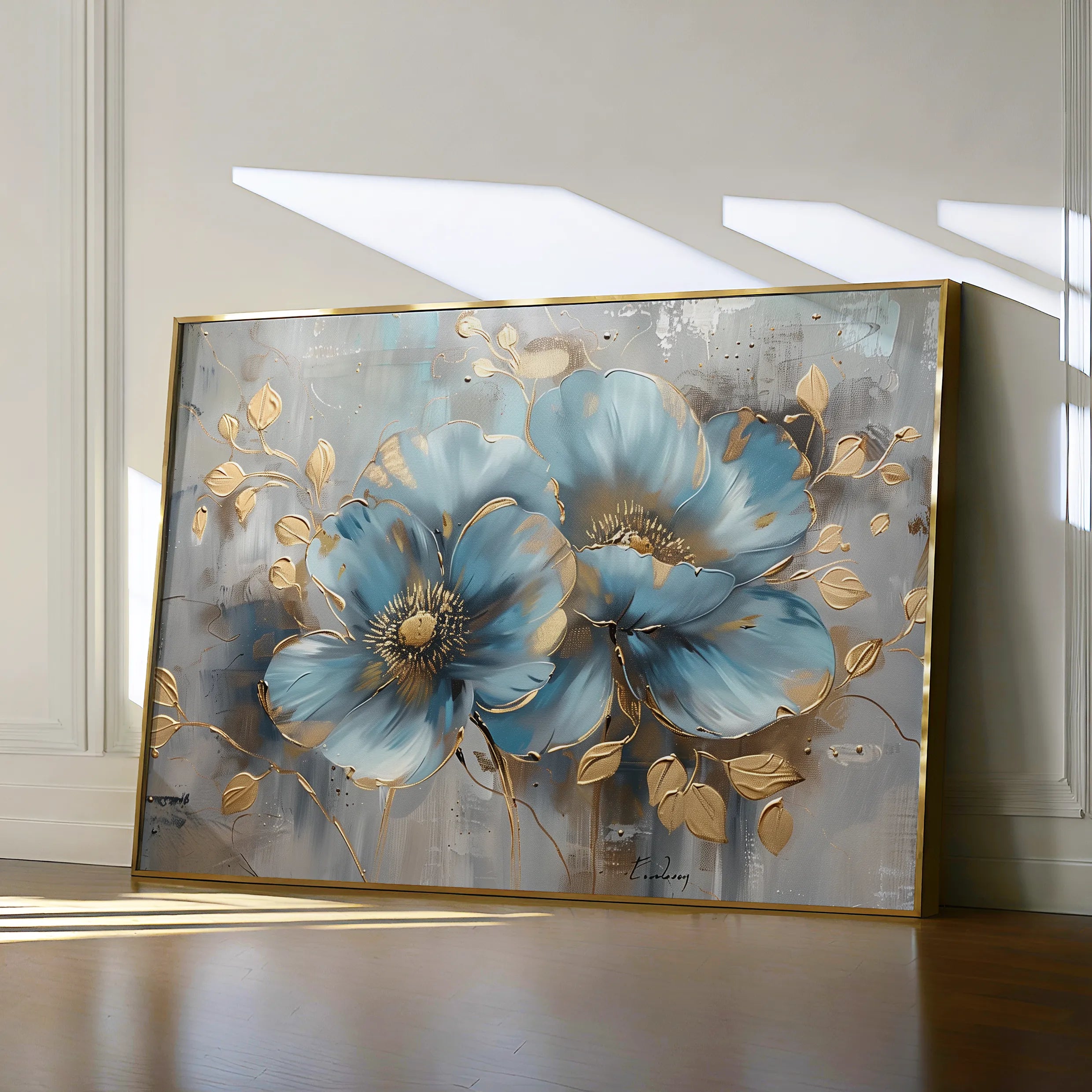 Floral 668 Canvas Art 60 x 40 cm / Black