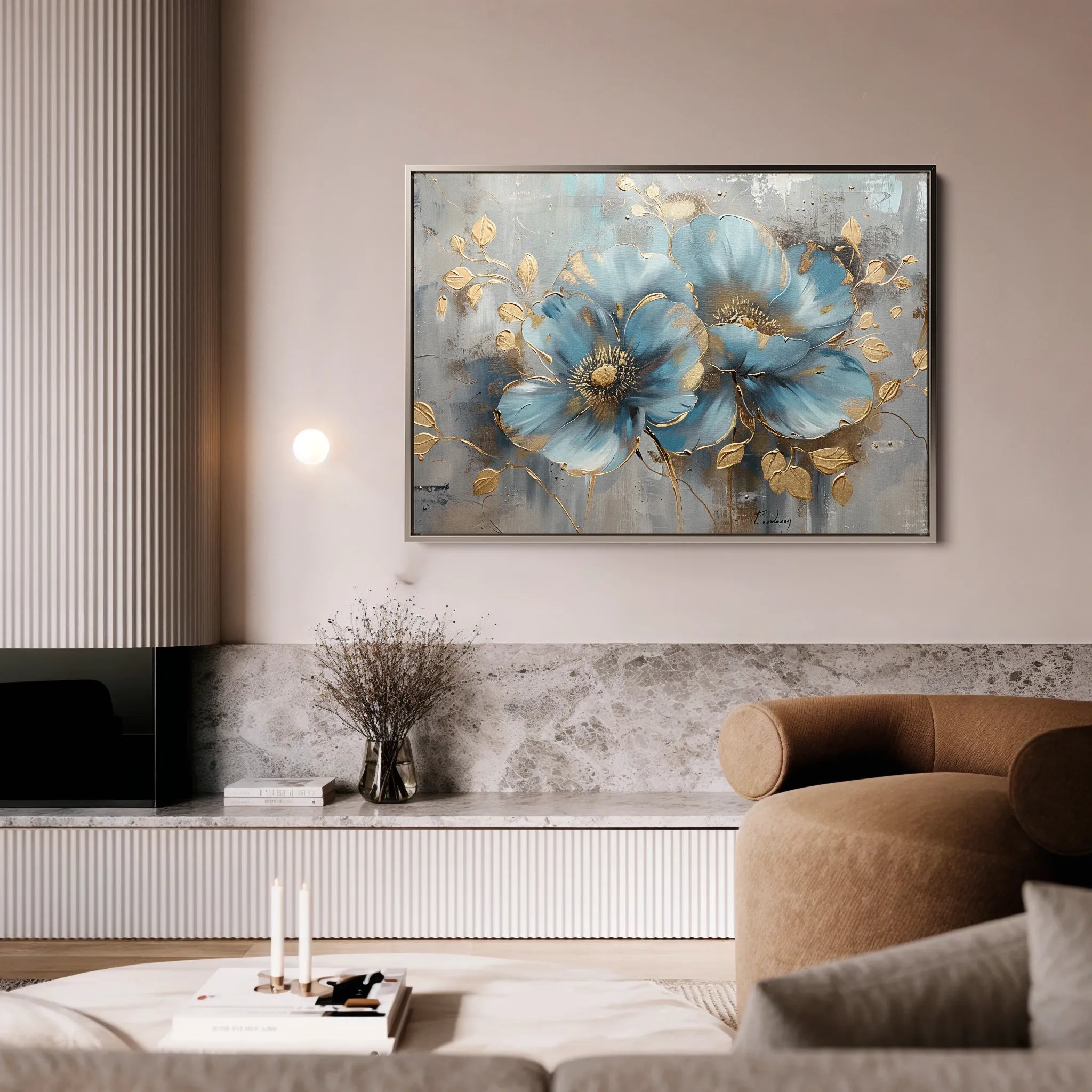 Floral 668 Canvas Art 60 x 40 cm / Black
