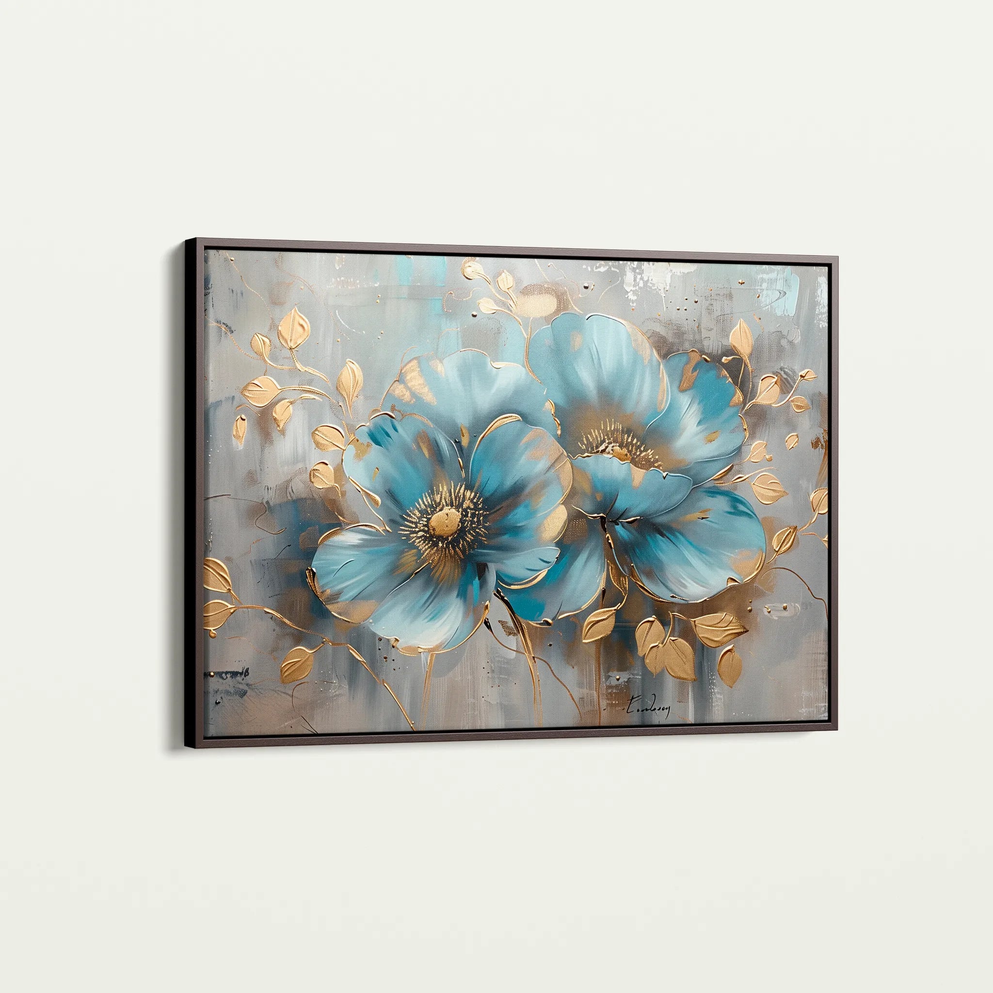 Floral 668 Canvas Art 60 x 40 cm / Black