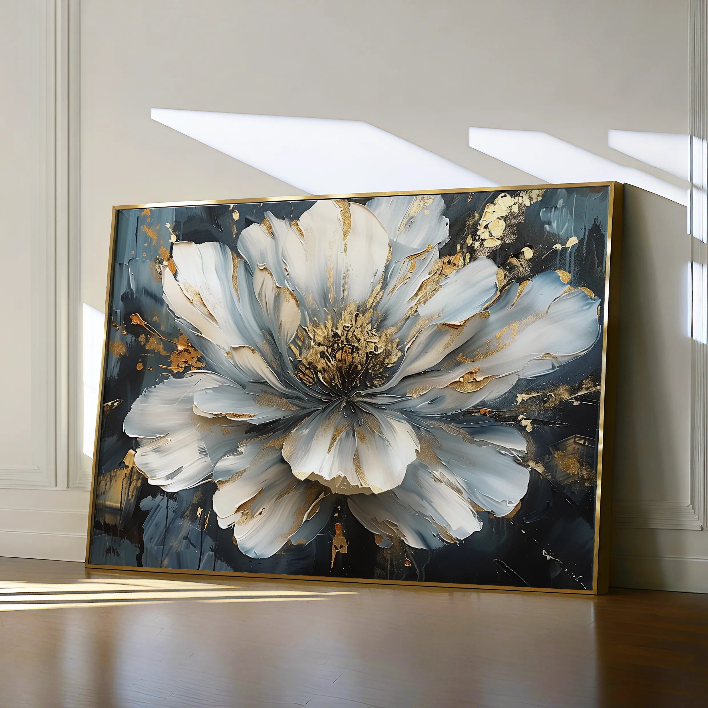 Floral 672 Canvas Art 60 x 40 cm / Black