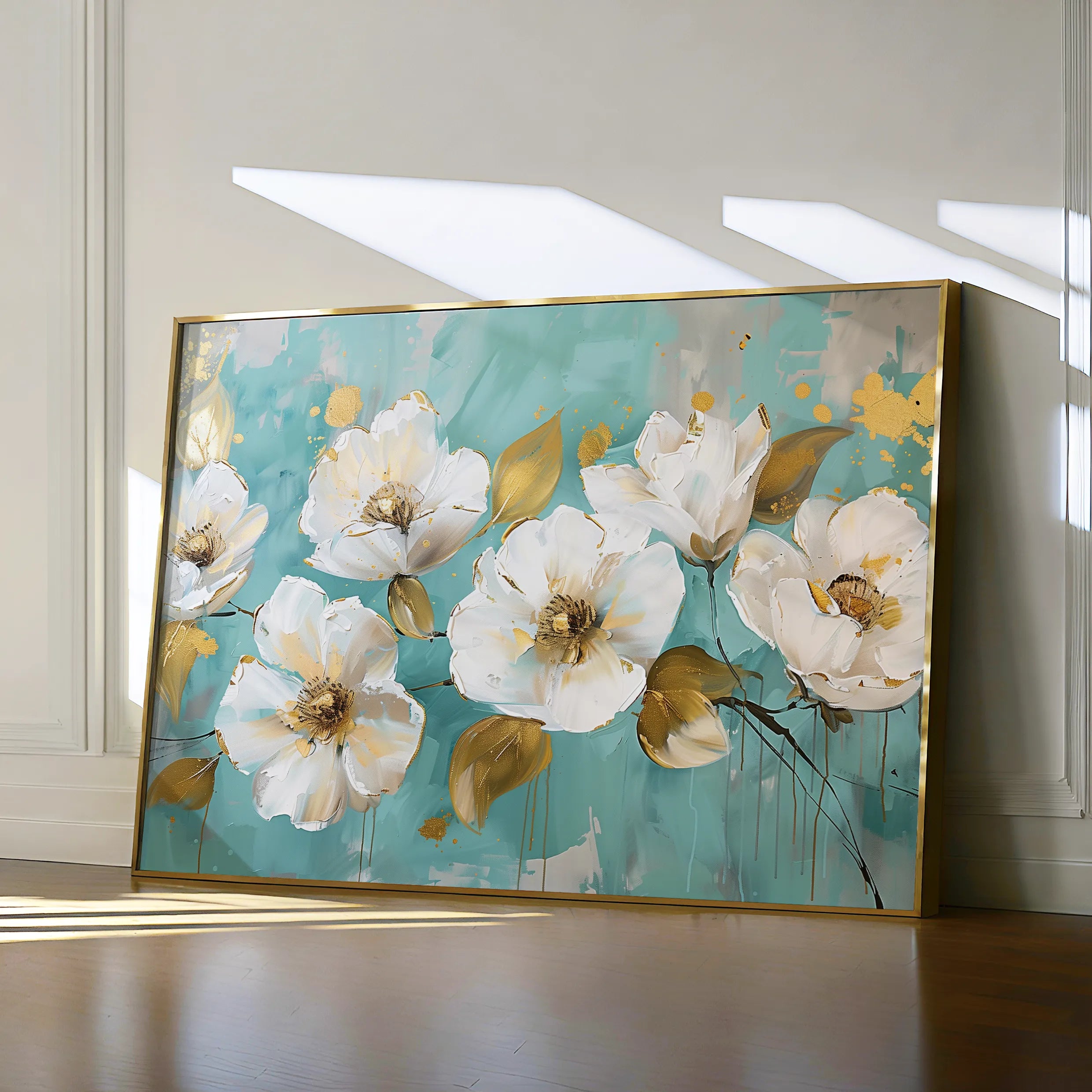 Floral 673 Canvas Art 60 x 40 cm / Black