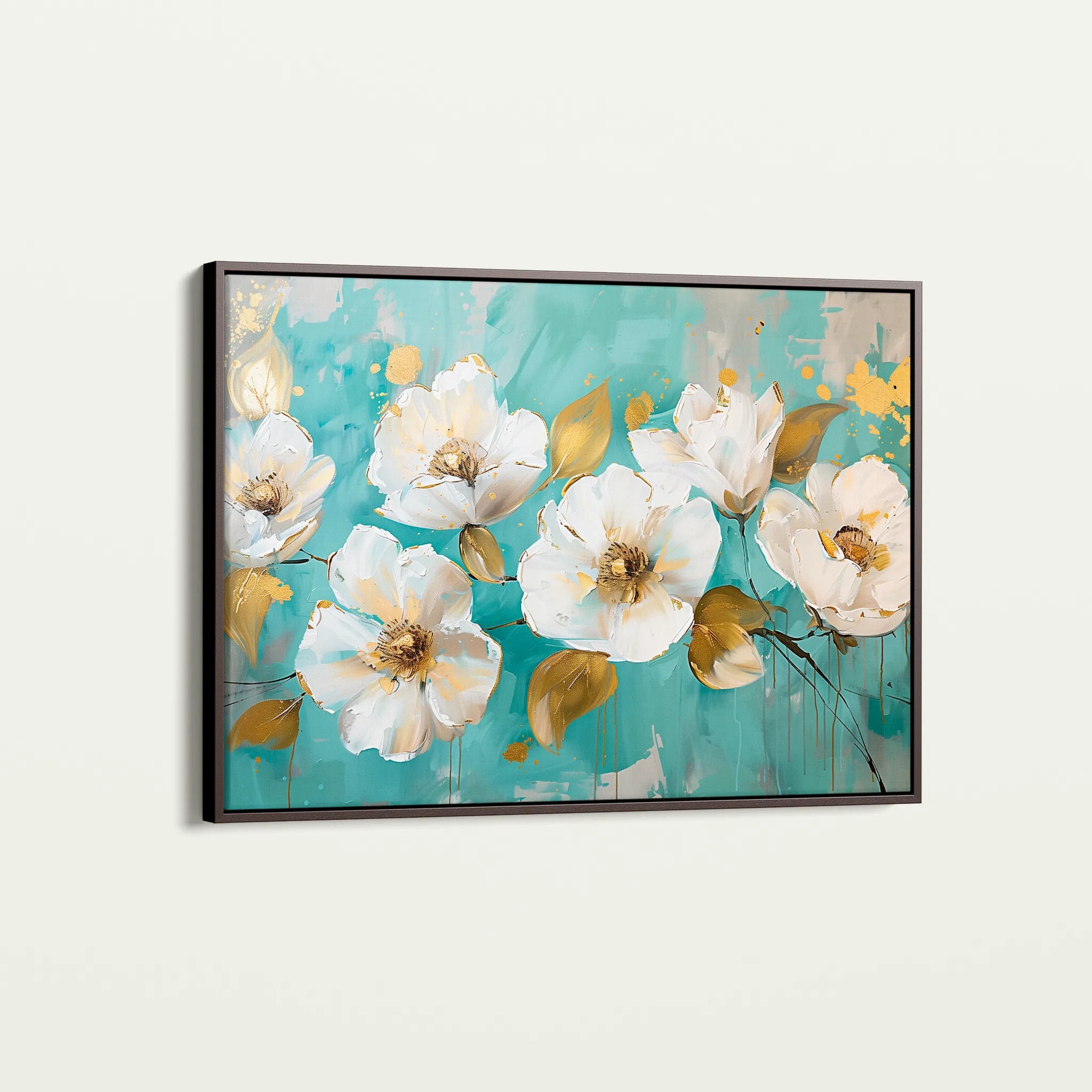Floral 673 Canvas Art 60 x 40 cm / Black