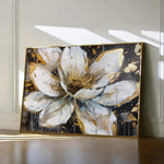 Floral 676 Canvas Art 60 x 40 cm / Black