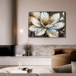 Floral 676 Canvas Art 60 x 40 cm / Black