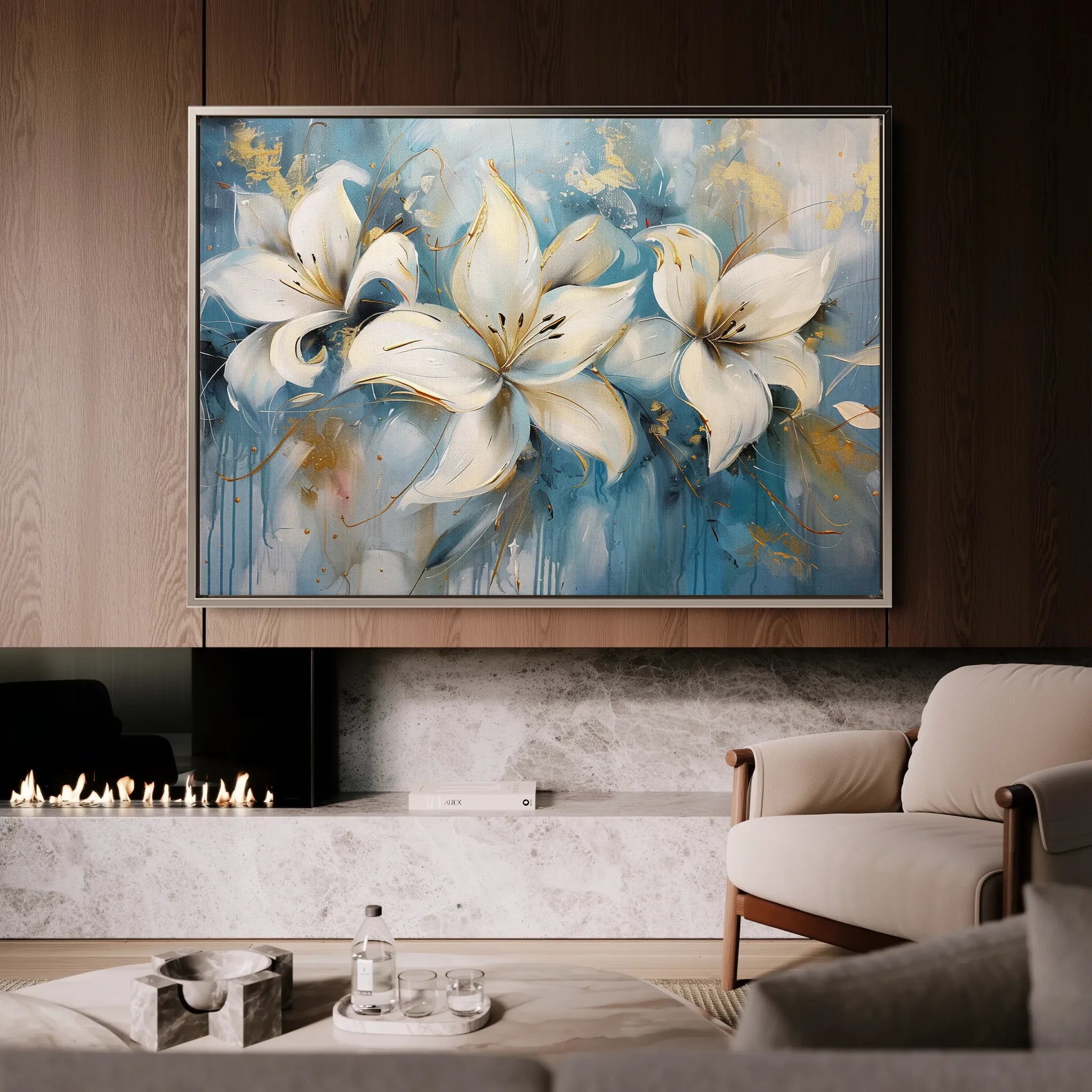 Floral 678 Canvas Art 60 x 40 cm / Black