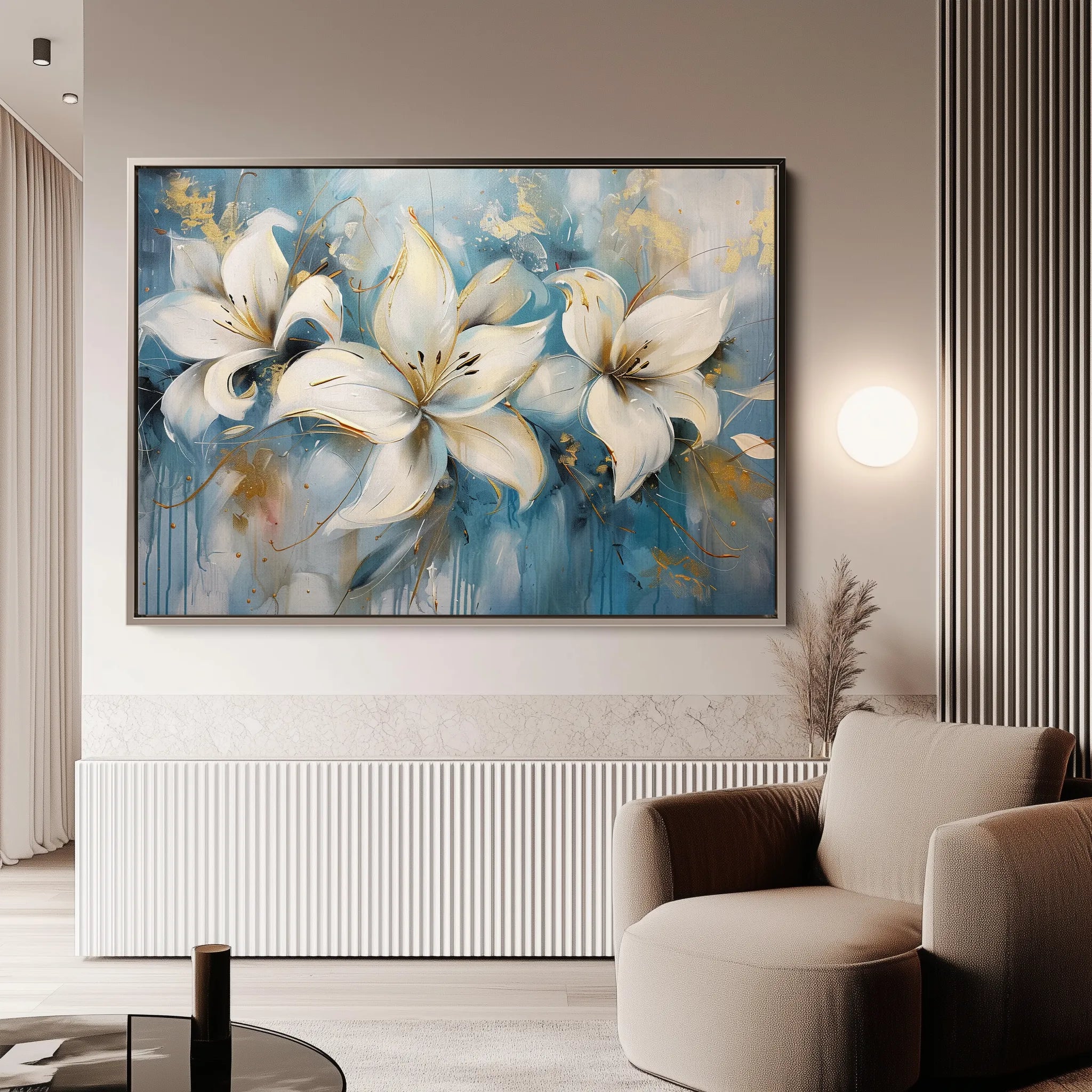 Floral 678 Canvas Art 60 x 40 cm / Black