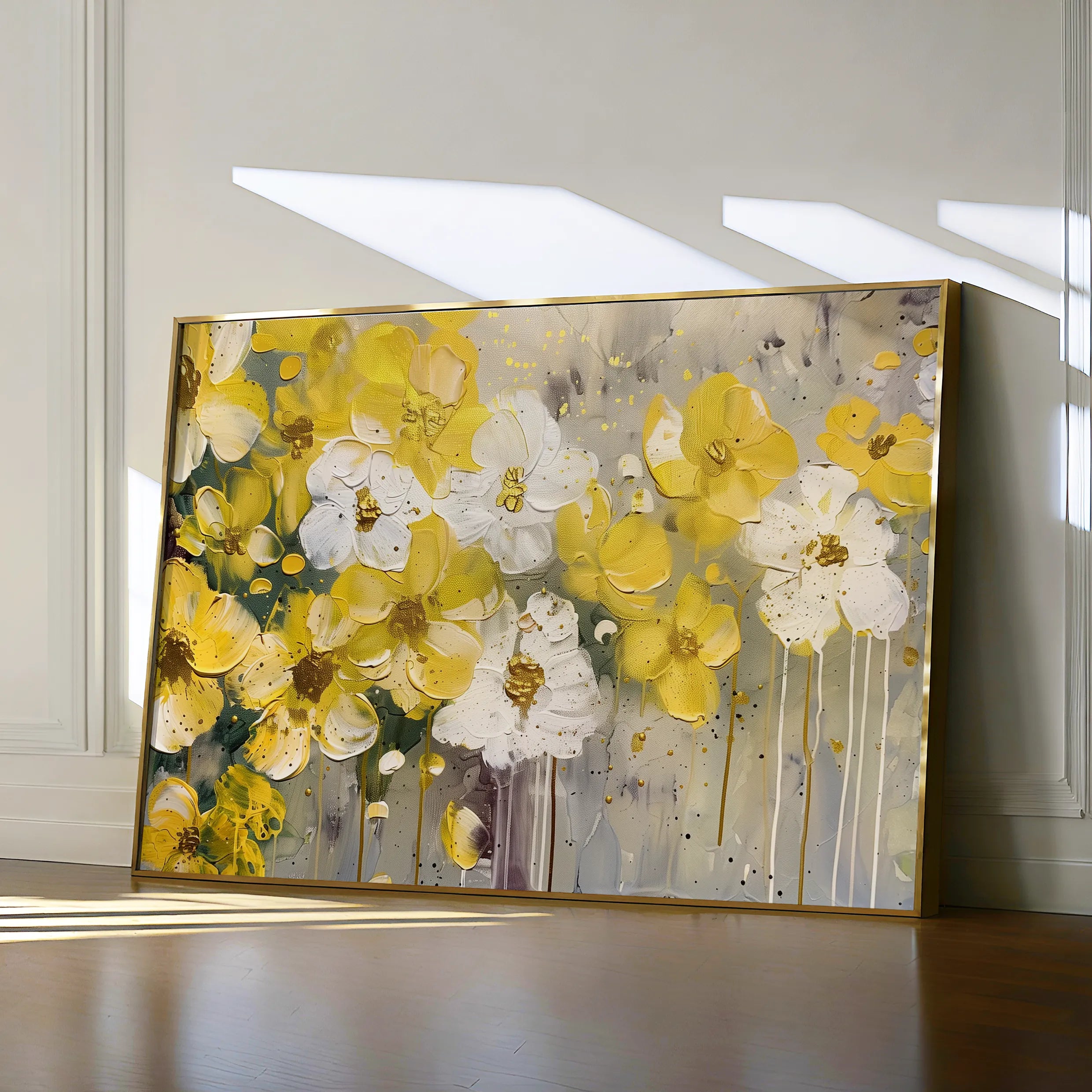 Floral 681 Canvas Art 60 x 40 cm / Black