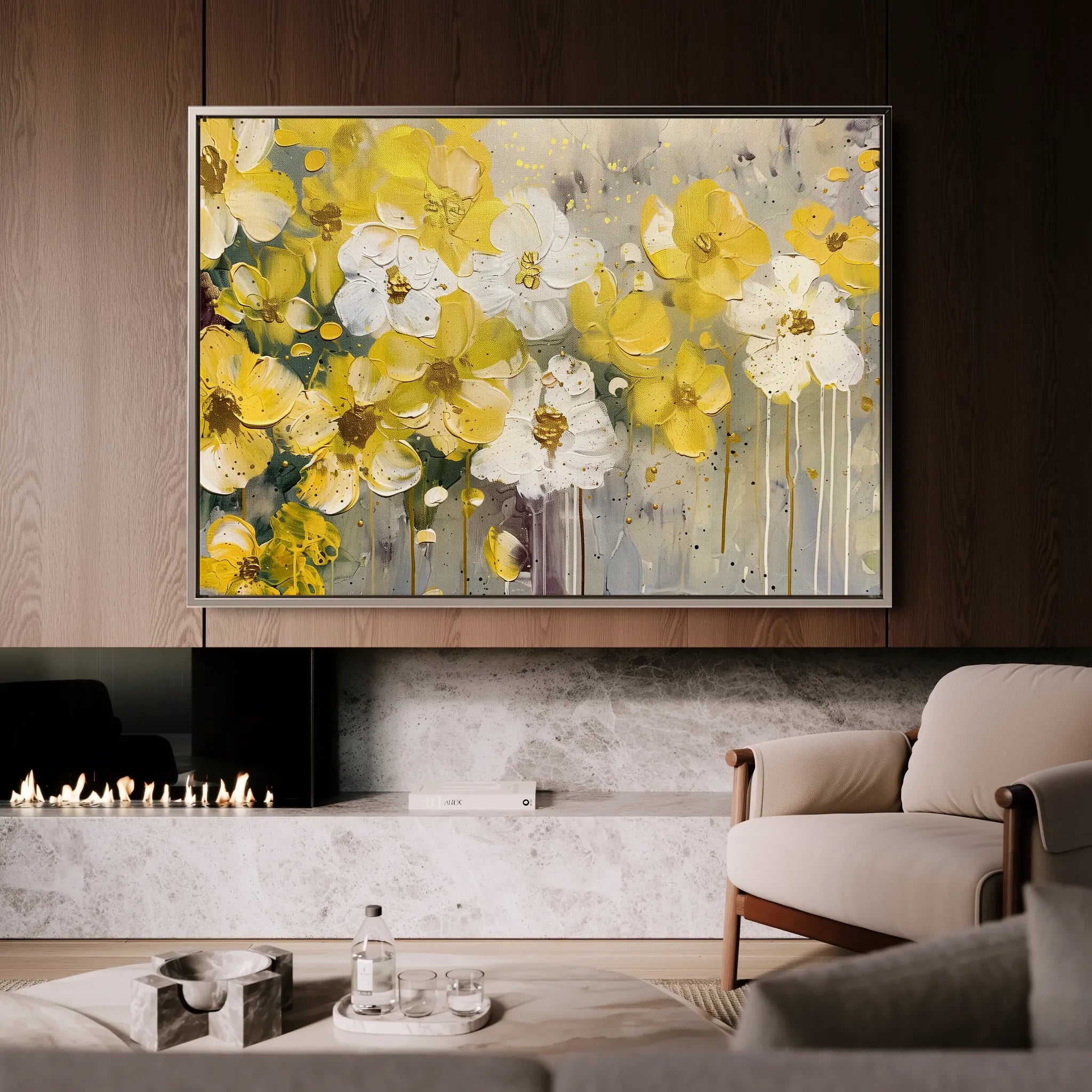 Floral 681 Canvas Art 60 x 40 cm / Black
