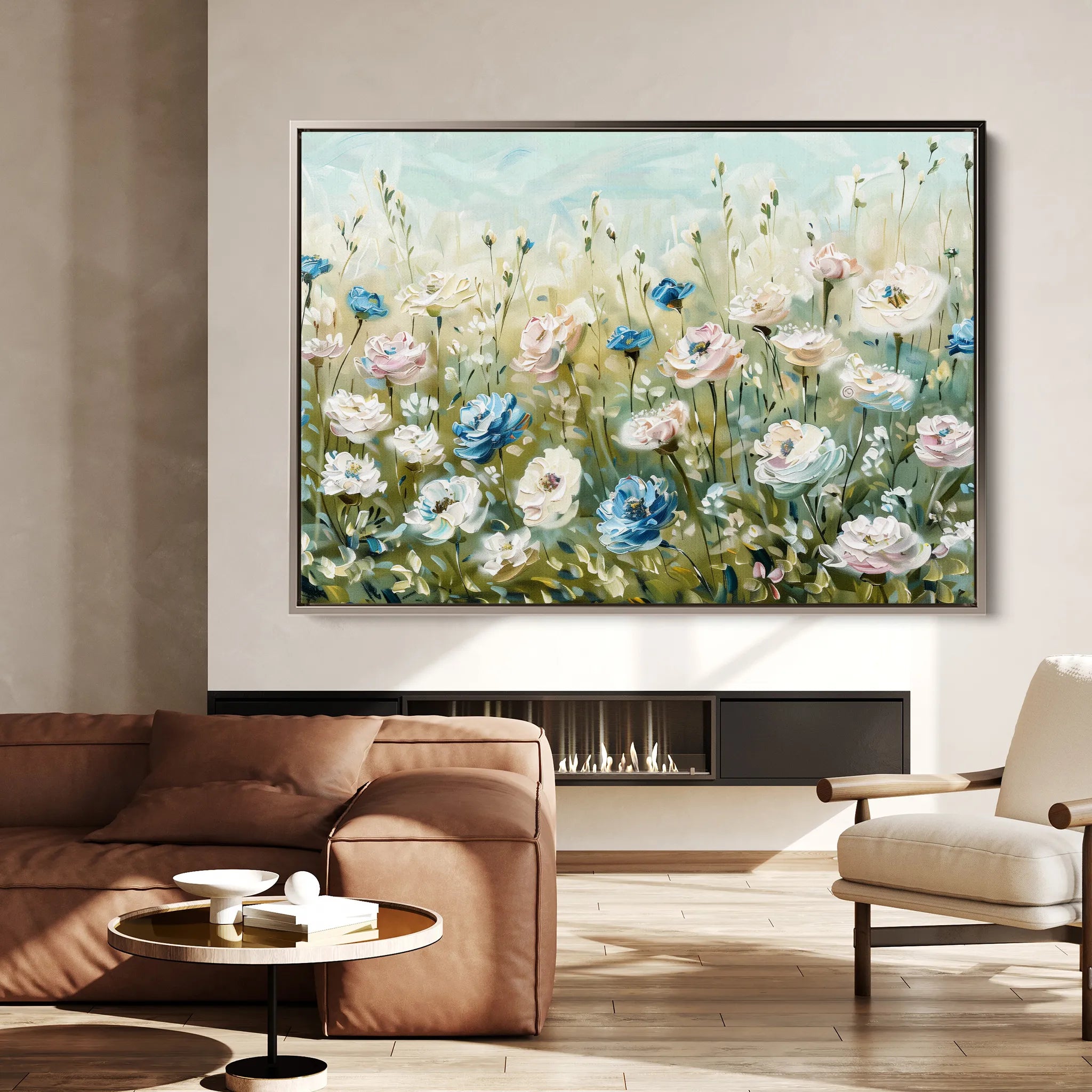 Floral 682 Canvas Art 60 x 40 cm / Black