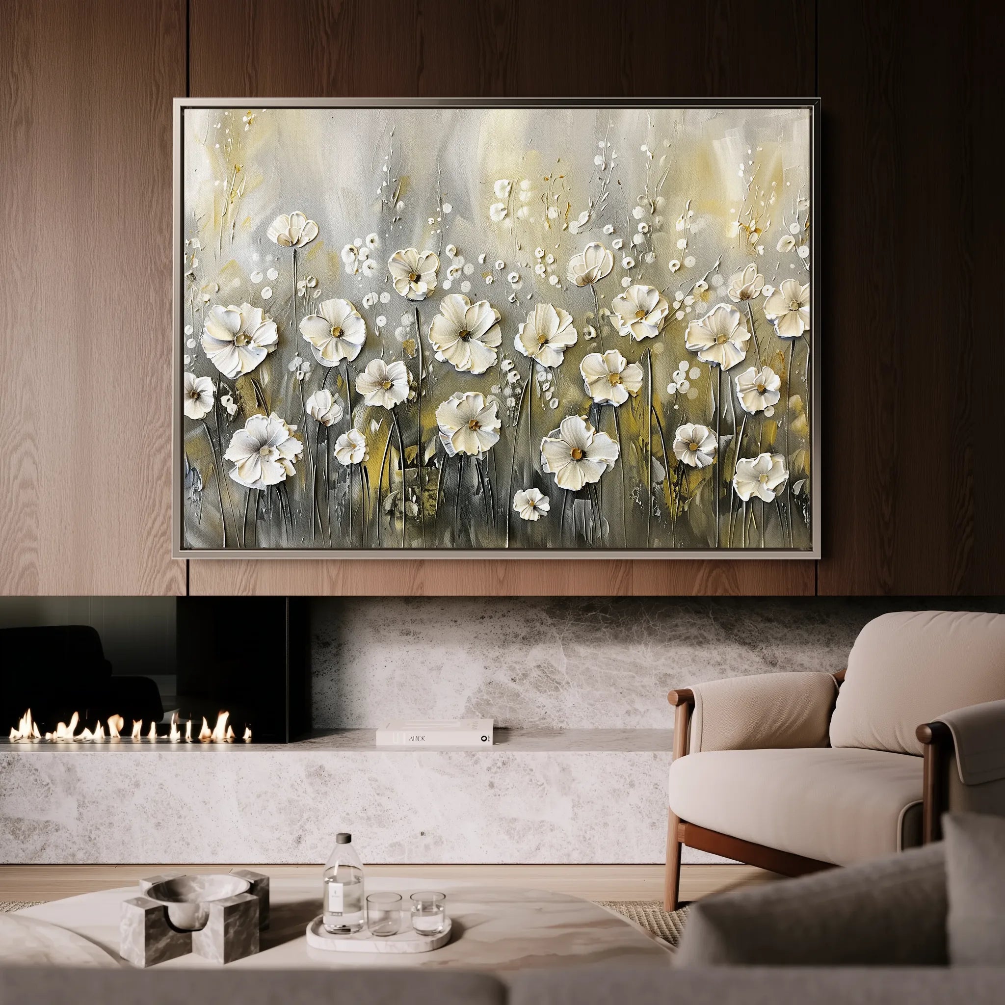 Floral 683 Canvas Art 60 x 40 cm / Black