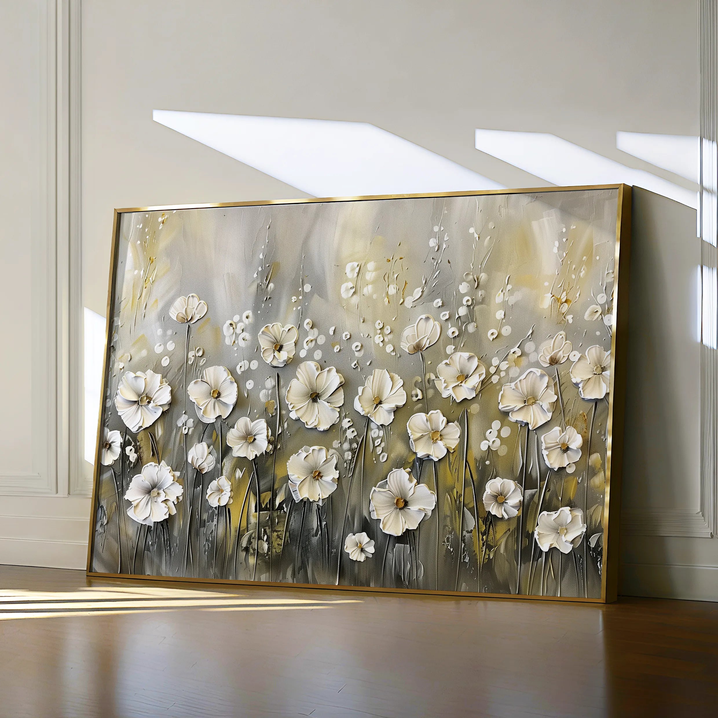 Floral 683 Canvas Art 60 x 40 cm / Black
