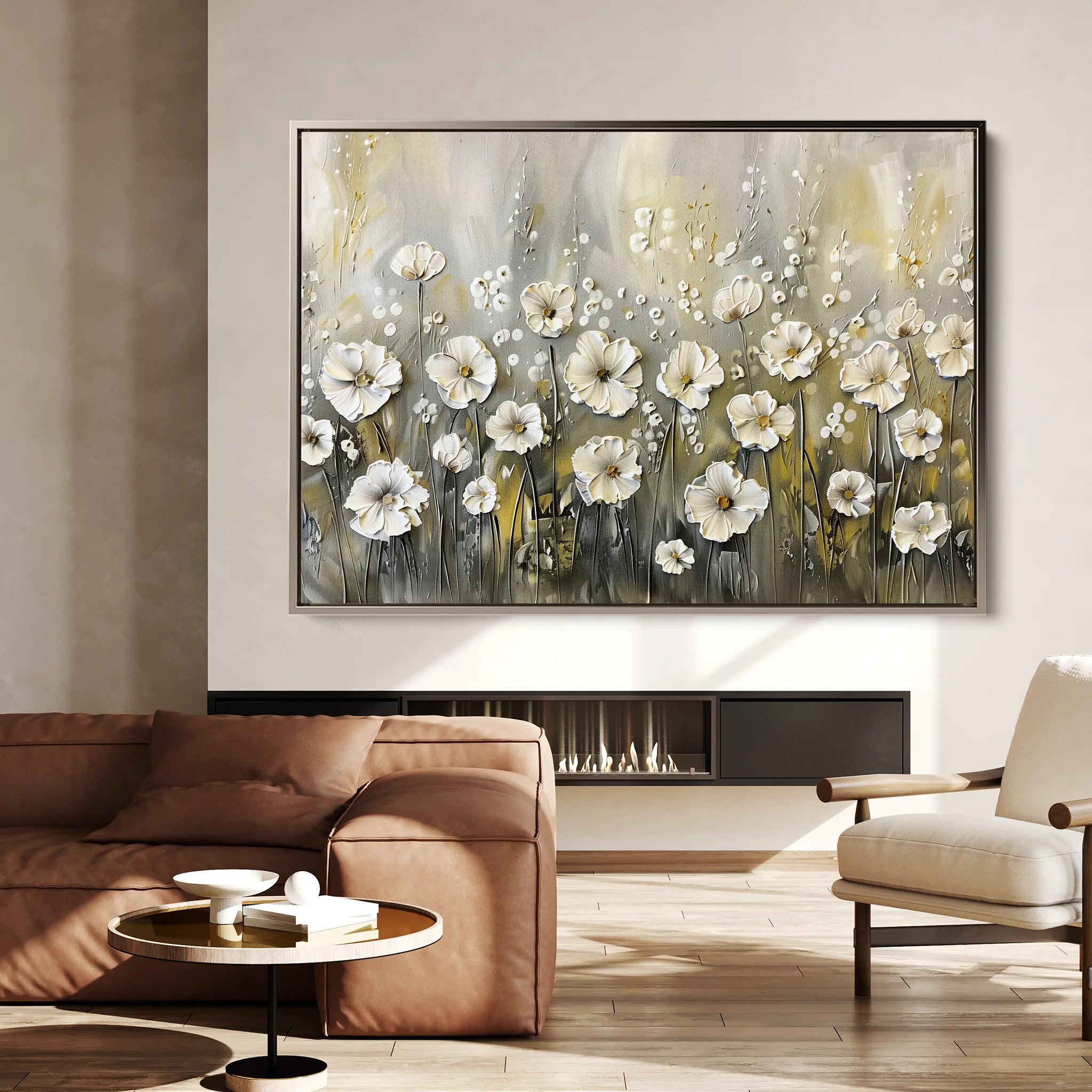 Floral 683 Canvas Art 60 x 40 cm / Black