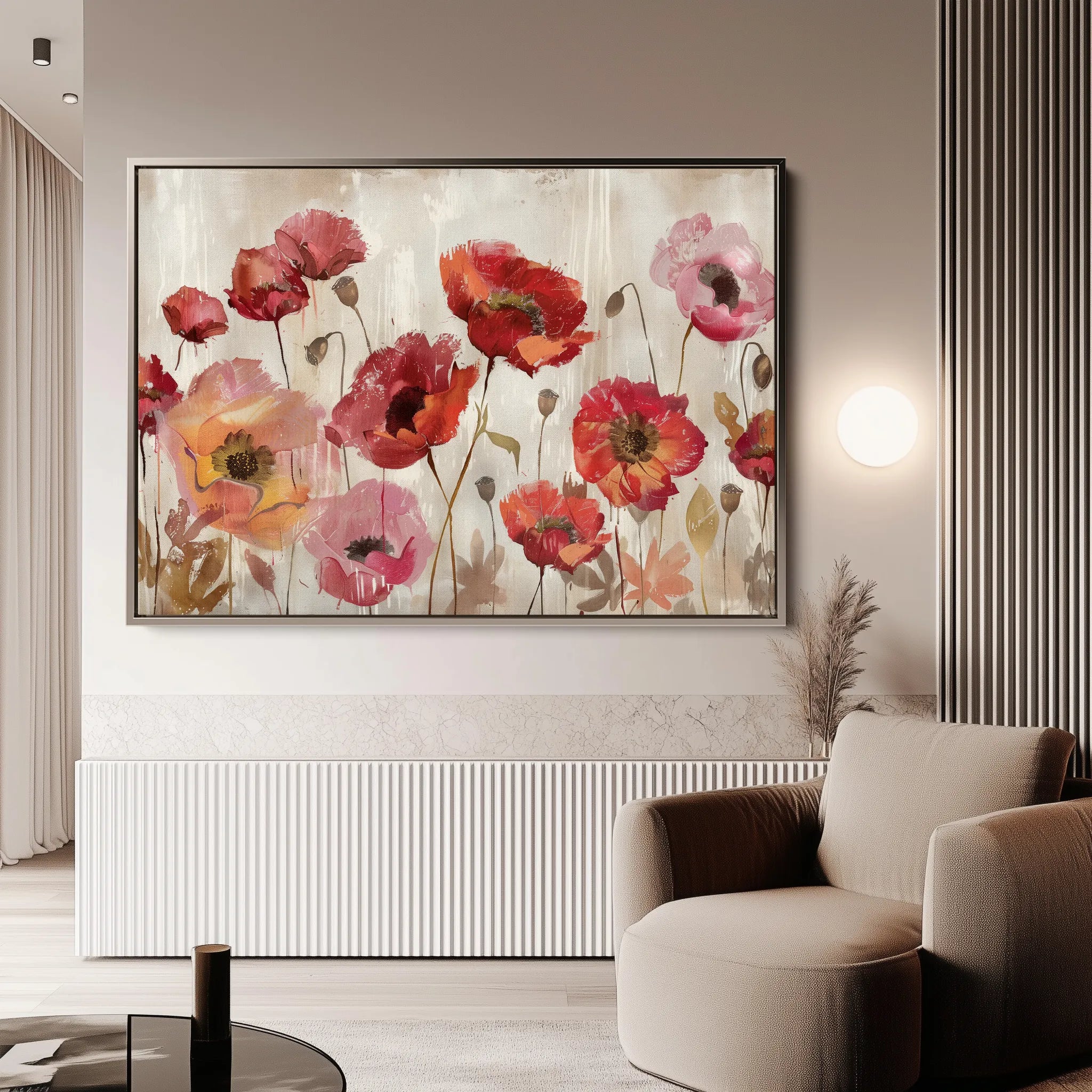 Floral 684 Canvas Art 60 x 40 cm / Black