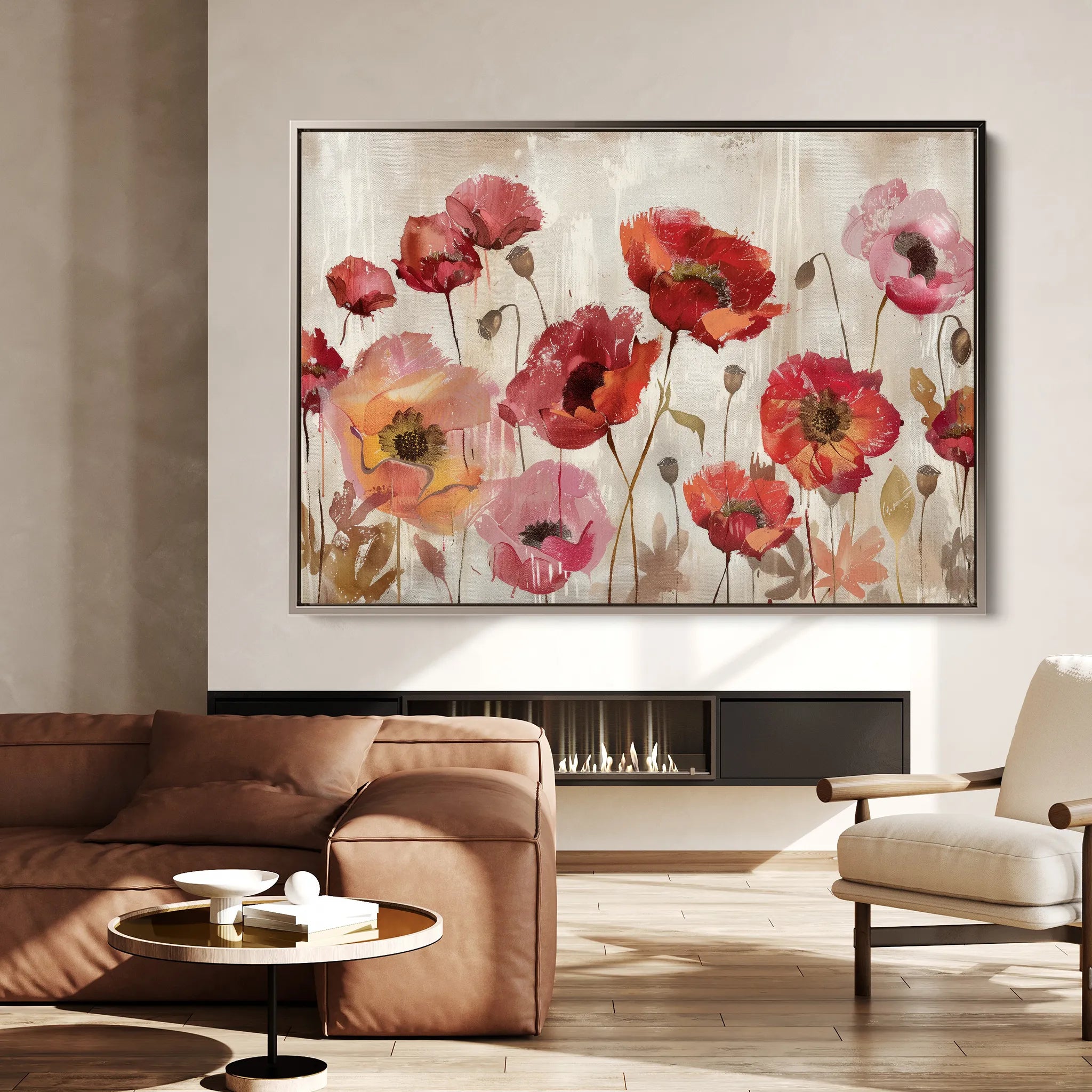 Floral 684 Canvas Art 60 x 40 cm / Black