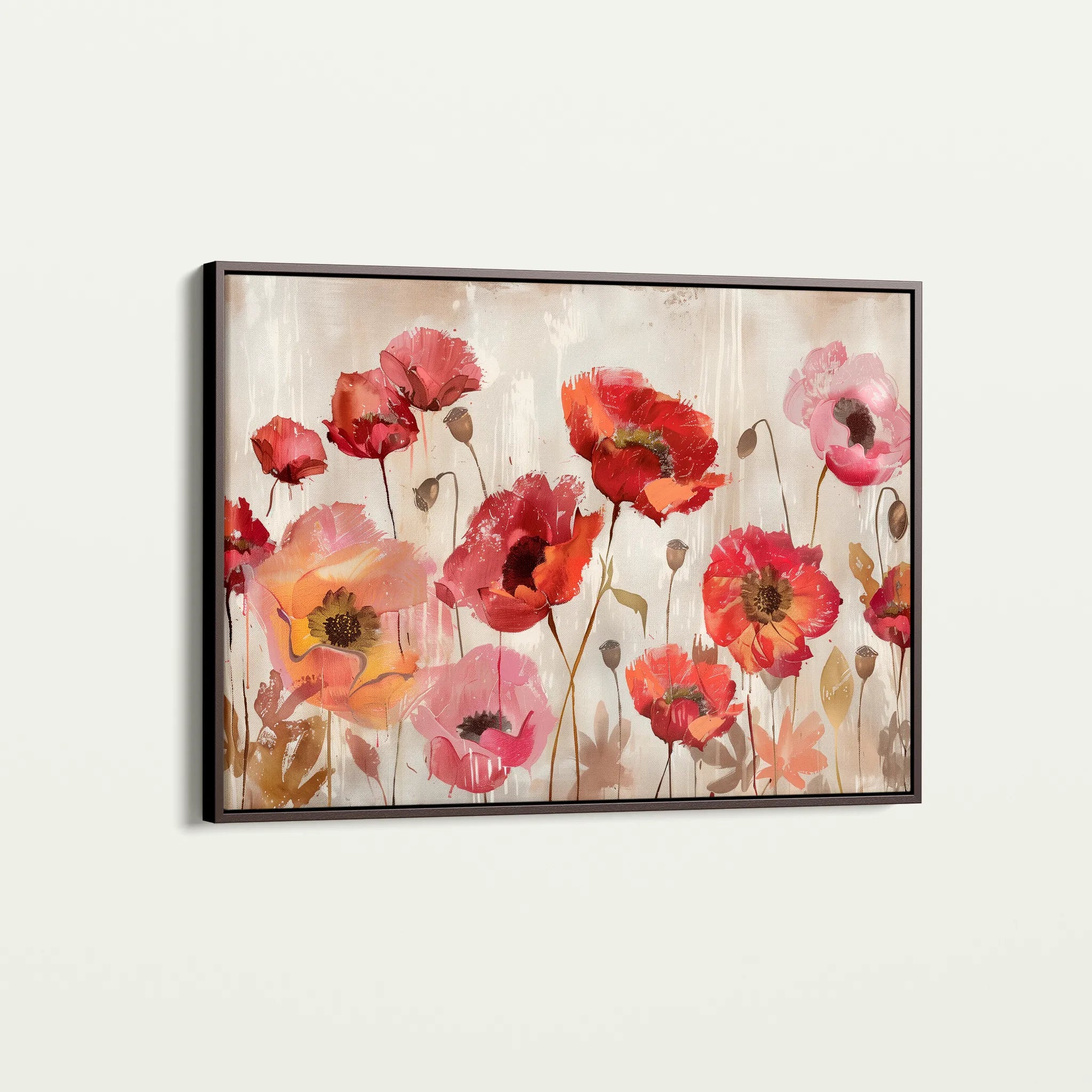 Floral 684 Canvas Art 60 x 40 cm / Black