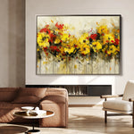 Floral 685 Canvas Art 60 x 40 cm / Black