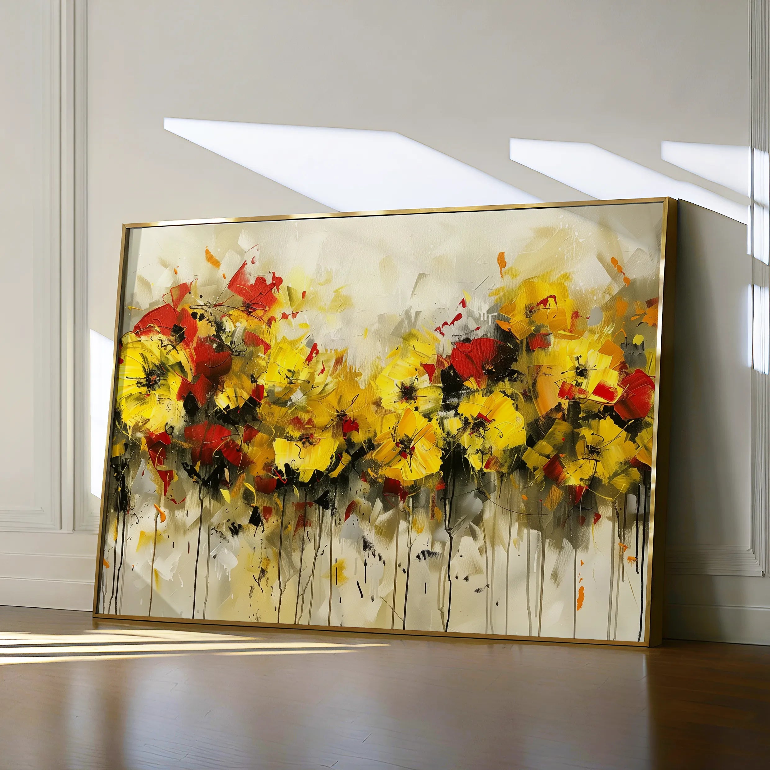 Floral 685 Canvas Art 60 x 40 cm / Black